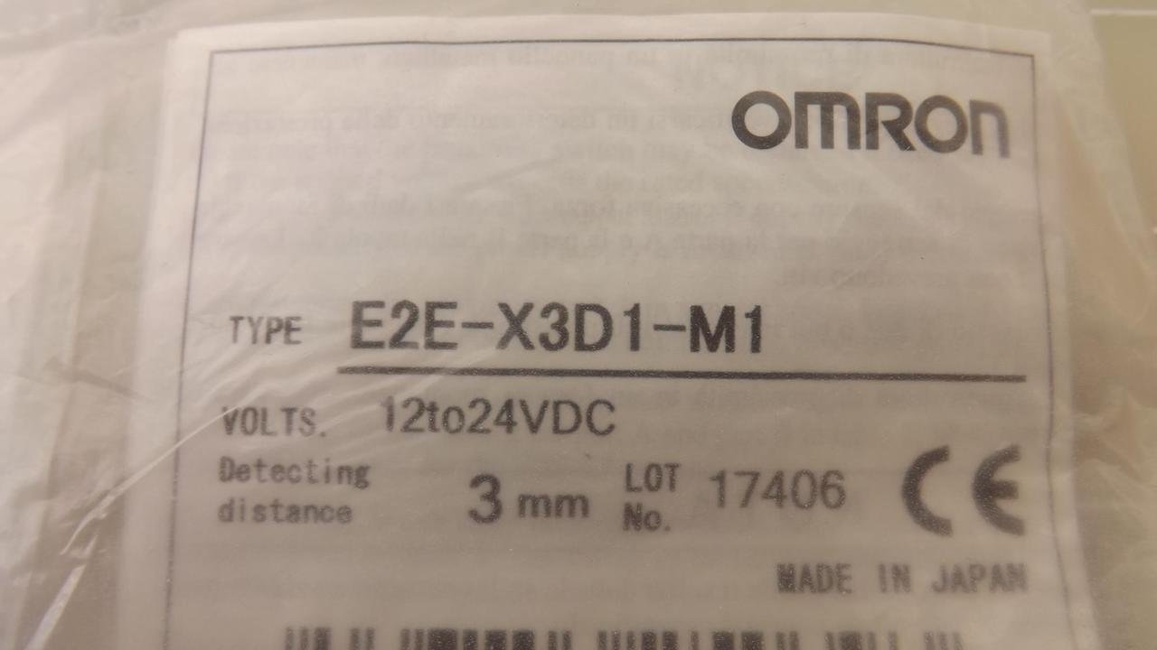Omron E2E-X3D1-M1 Inductive Proximity Sensor Switch - NPN NO DC 3-Wire 12-24V, IP67 Waterproof for Industrial Automation, CNC Machines, Packaging Equipment & Robotics
