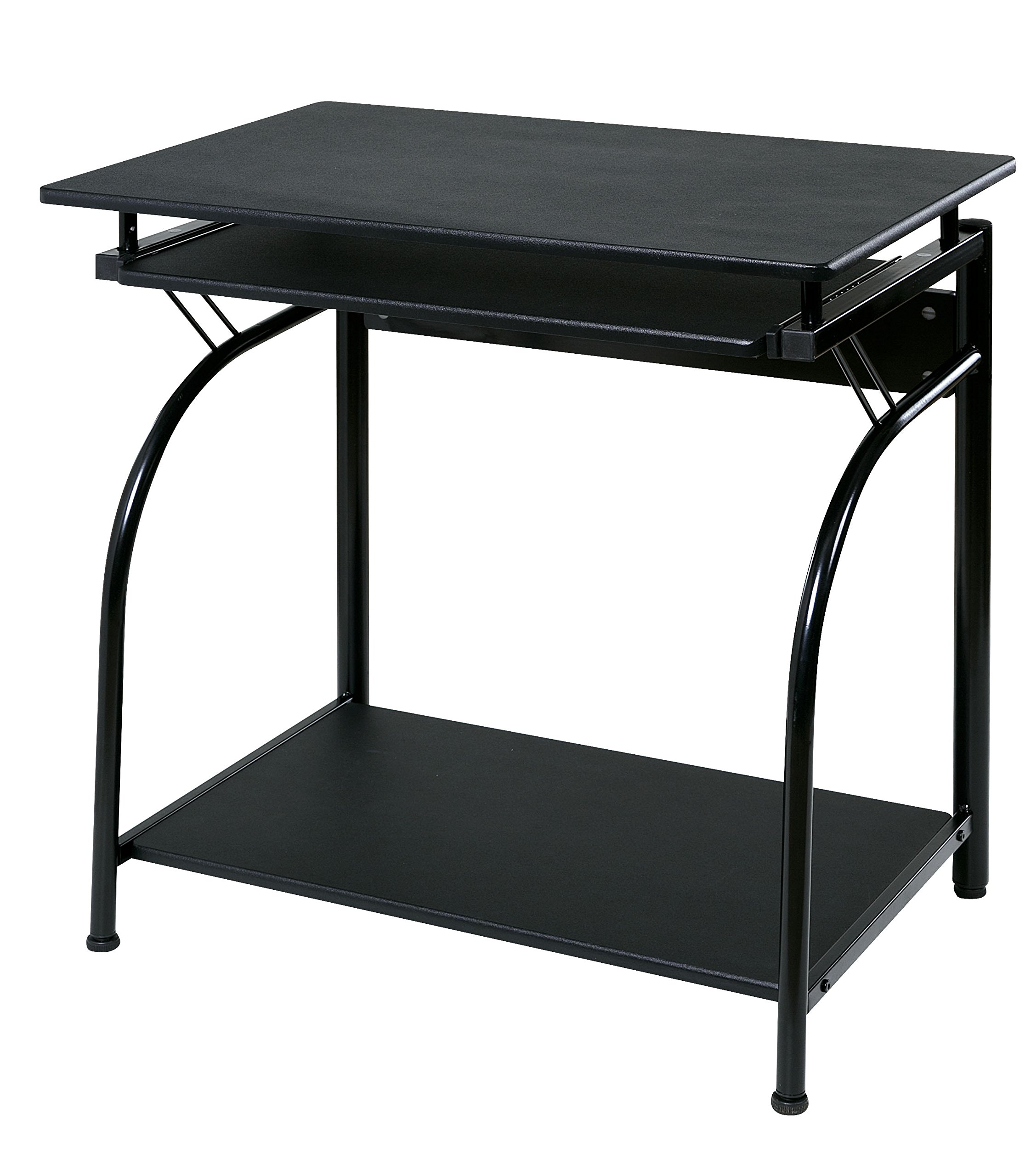 OneSpace Stanton Computer Desk with Pullout Keyboard Tray - Ergonomic Home Office Desk for Work & Study, Space-Saving Writing Desk with Storage Shelf - Perfect for Small Spaces, Gaming & Remote Work