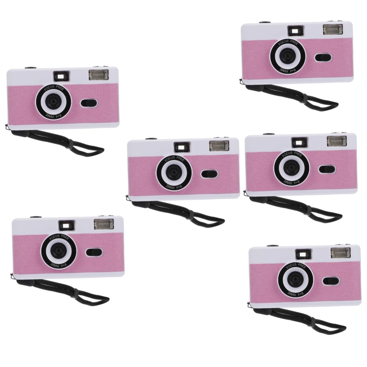 Jojofuny 6-Pack Retro Film Cameras with Built-in Flash - Vintage Plastic Mini Cameras for Travel Photography, White & Macaron Colors - Perfect for Parties, Weddings & Vintage-Themed Events