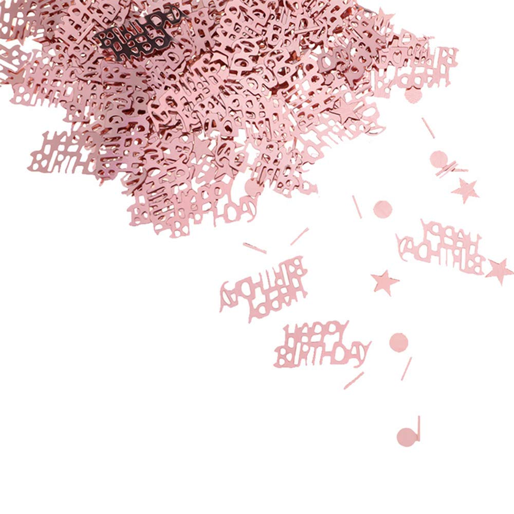 Rose Gold Happy Birthday Confetti for Party Decorations - Elegant Table Scatter for Birthday Celebrations, Baby Showers & Wedding Receptions - Perfect Party Supplies for Festive Events