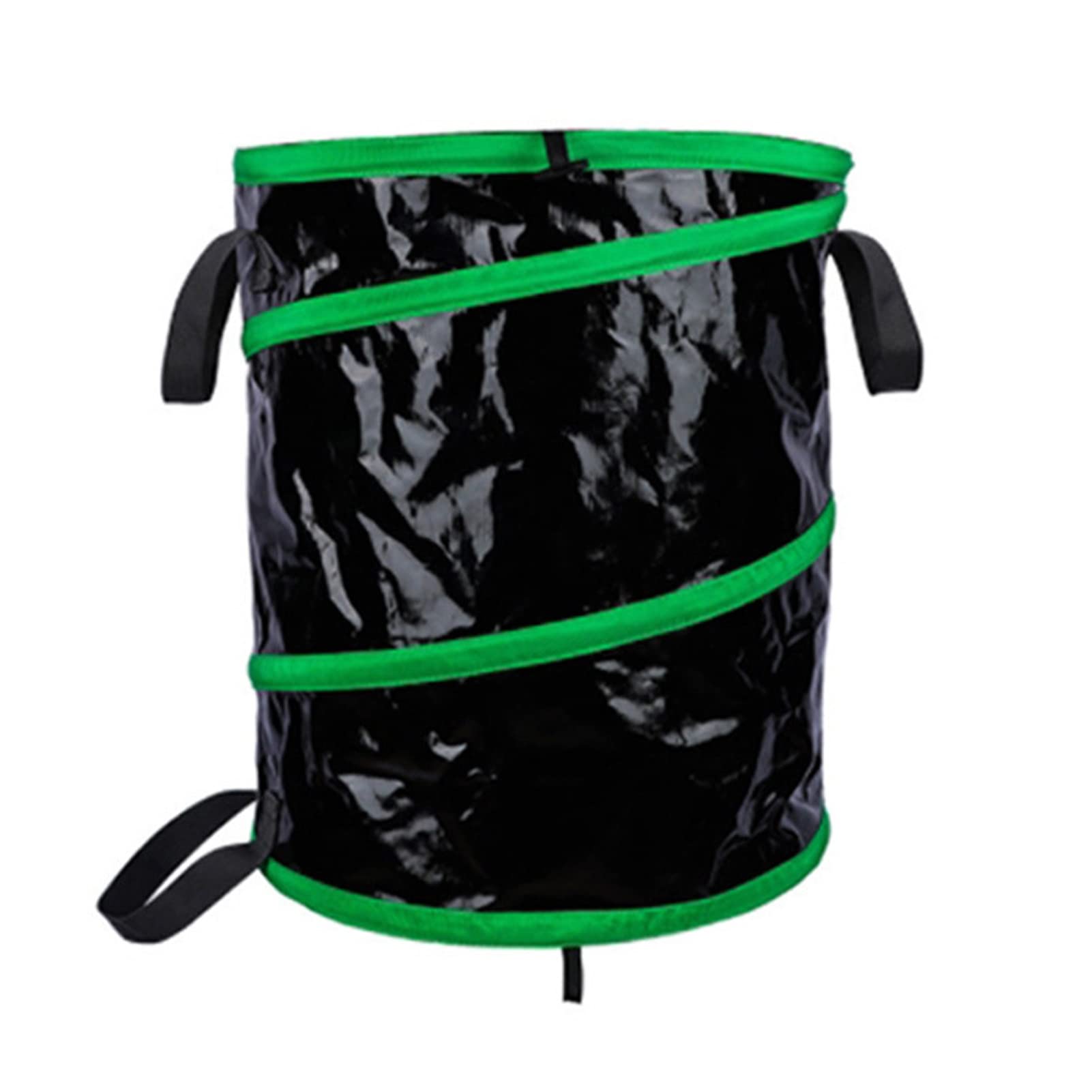 KGJQ Heavy-Duty PVC Collapsible Leaf & Garden Trash Bags - Large Capacity Waterproof Outdoor Garbage Bags with Reinforced Handles for Yard Waste, Fall Leaves & Home Cleaning (Green) | Perfect for Gardening, Landscaping & Outdoor Cleanup