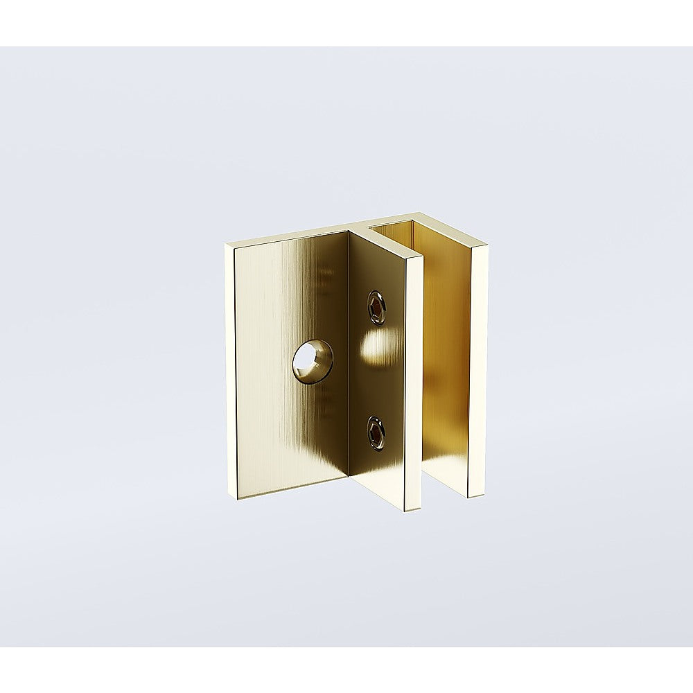 120x210cm Frameless Glass Shower Screen with Gold Wall F Brackets - Waterproof Bathroom Enclosure for Modern Home & Hotel Use