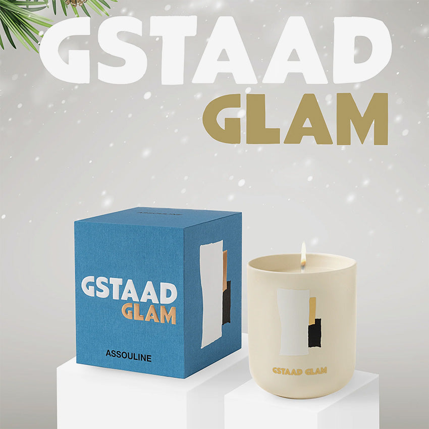 Assouline Gstaad Glam Scented Candle - Luxury Home Fragrance for Relaxation & Spa Nights | Premium Soy Wax Candle for Bedroom, Bathroom & Gift Giving