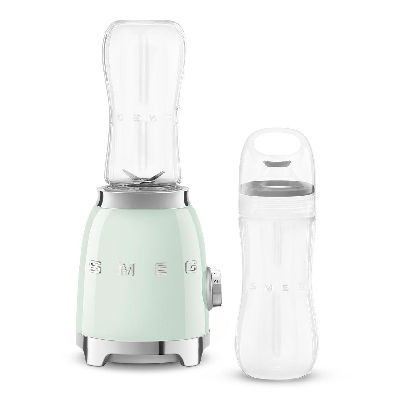 SMEG 50's Retro Style Personal Blender - 600W, 2 BPA-Free 600ML Bottles, Pastel Green (PBF01PGUS) | Perfect for Smoothies, Protein Shakes & Healthy Drinks at Home, Office or Gym