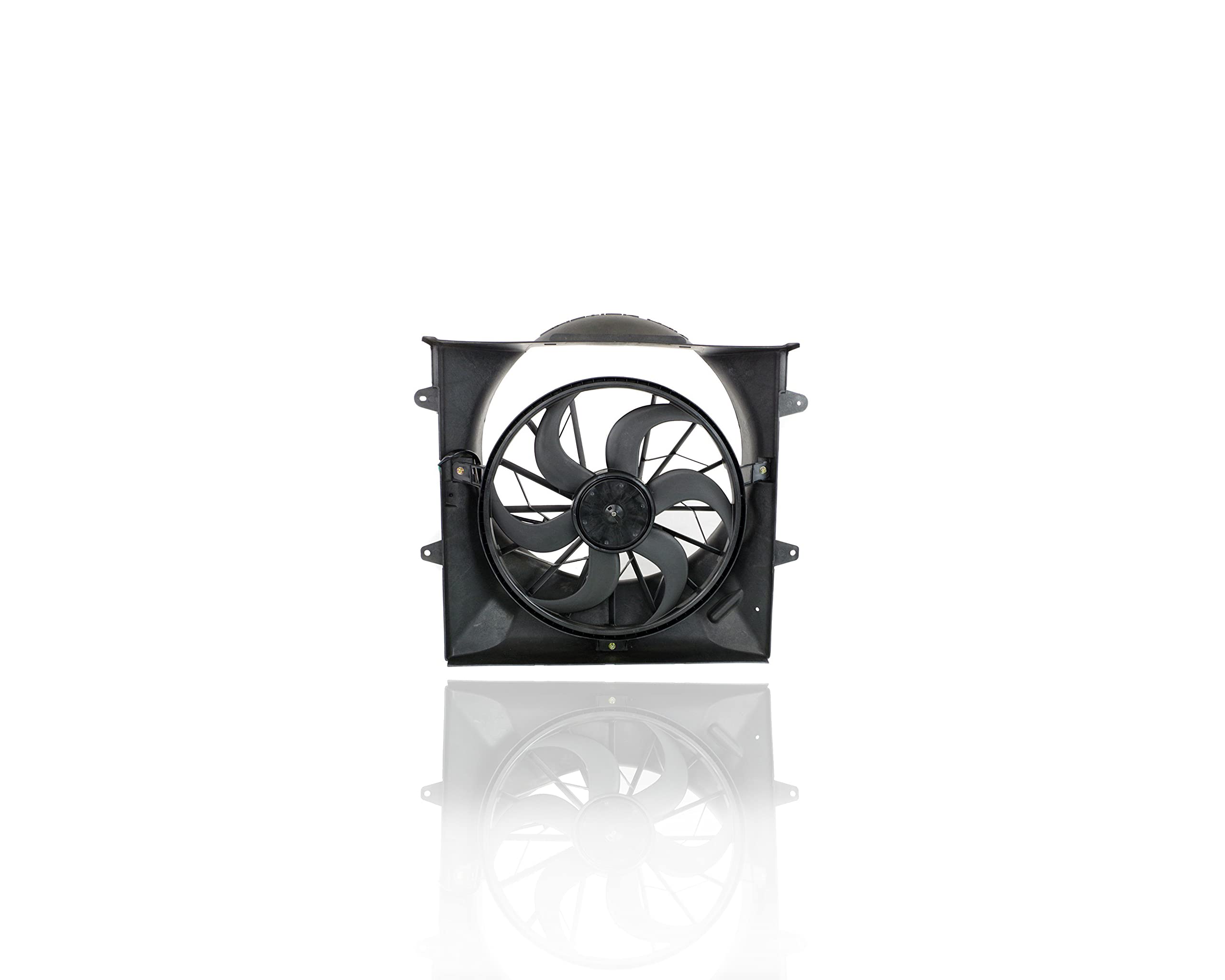 Dual Radiator and Condenser Fan Assembly Replacement for 2002-2007 Jeep Liberty 3.7L - Compatible with 52079528AB - Heavy-Duty Electric Cooling Fan with 2-Pin Connector - Perfect for Engine Cooling & AC System Performance