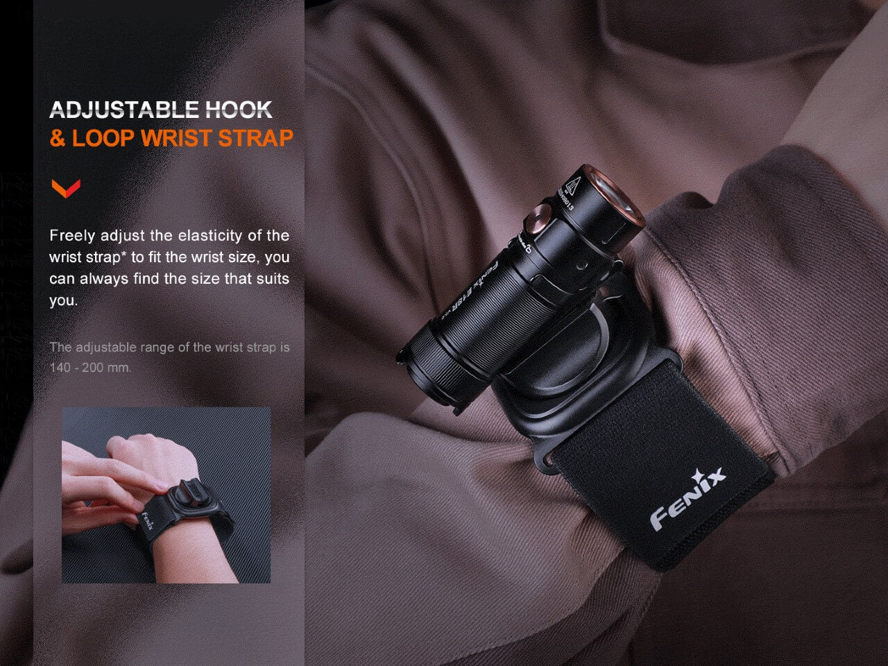 Fenix ALW-01 Wrist Flashlight Holster - Adjustable & Secure Handheld Light Holder for Camping, Hiking & Emergency Use