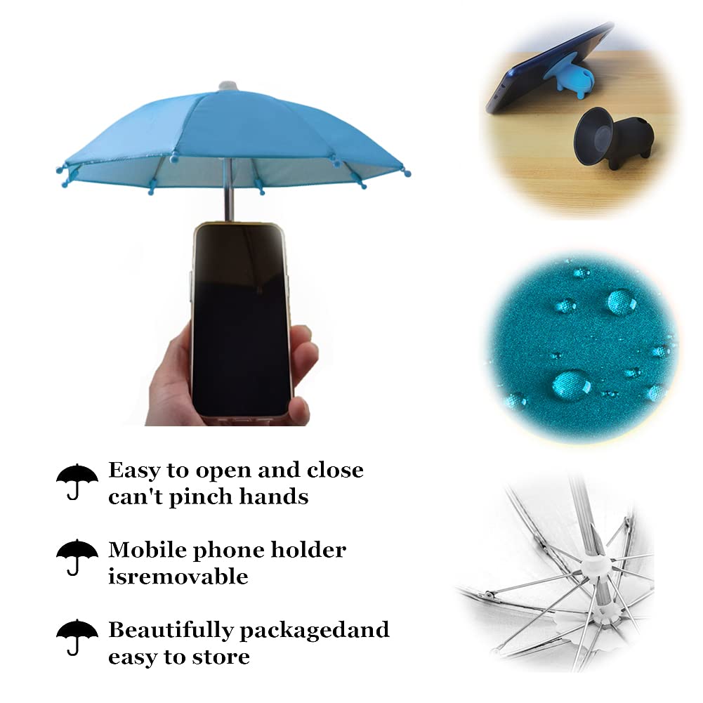 4pcs Phone Umbrella Holder - Anti-Glare Sun Shade Cover with Suction Cup Stand for Cell Phones | Outdoor Sun Shield for Beach, Pool, and Car Use