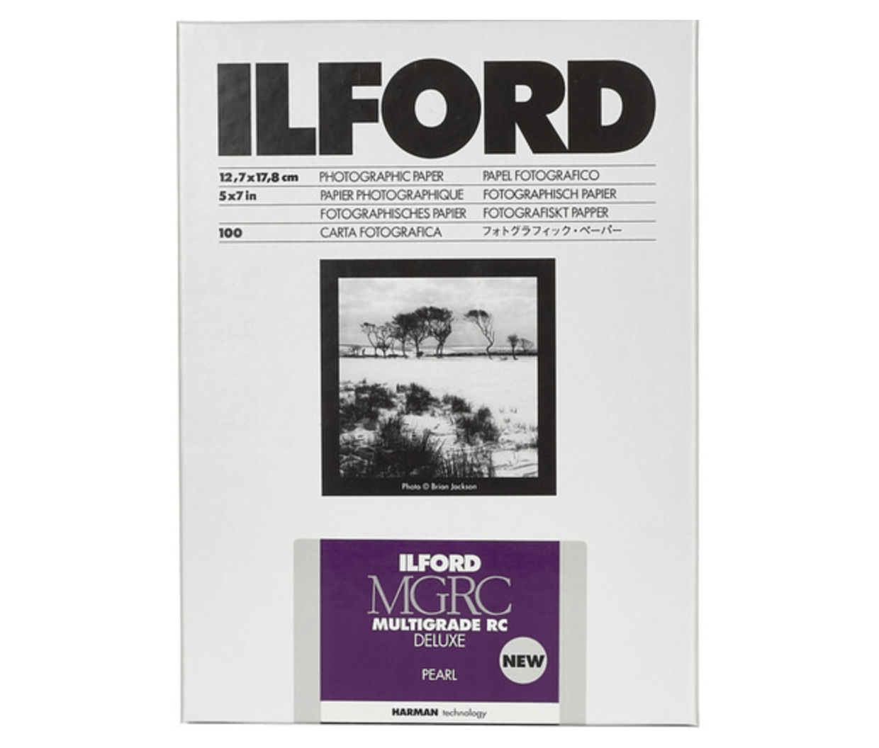 Ilford MULTIGRADE RC Deluxe Pearl Photo Paper (5x7 Inches, 100 Sheets) - Premium Black & White Printing for Darkroom, Fine Art Photography, and Professional Portraits