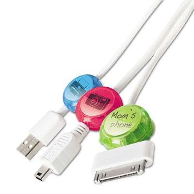 6 Pack - Dotz Cord Identifier Assorted Colors 5/Pk Preprinted Inserts for Electrical Cords - Perfect for Office, Home & Workshop Organization - Label and Identify Cables Easily