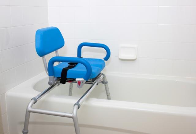 Swivel Seat Carousel Sliding Transfer Bench for Disabled & Elderly - Safe Bathroom Shower Chair with Adjustable Height - Ideal for Mobility Assistance & Home Care Use