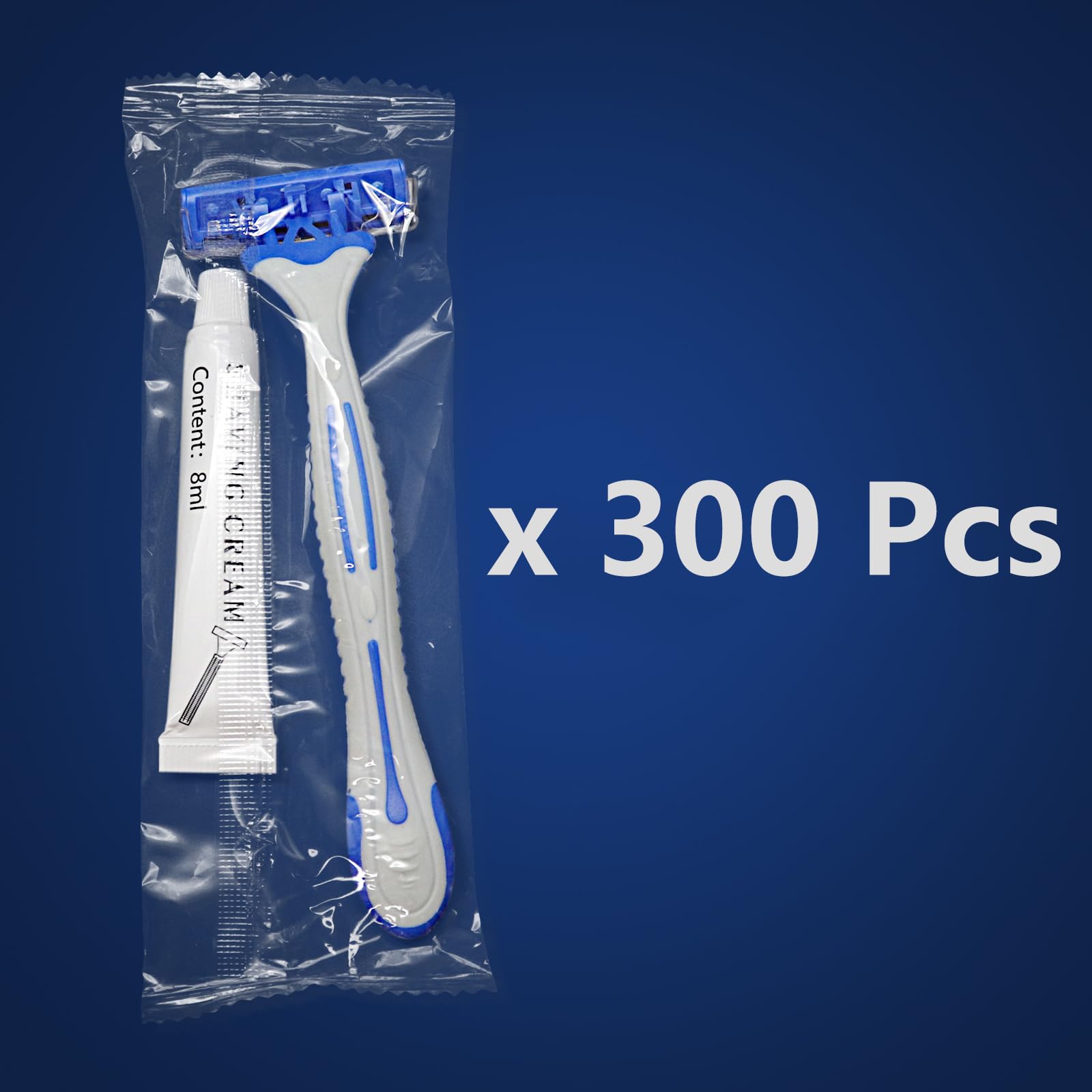 300 Pack Kheoxusa 3-Blade Disposable Razors - Individually Wrapped Triple Blade Shavers for Men & Women | Perfect for Travel, Hotels, Airbnb, Gyms, Shelters & Personal Hygiene Care