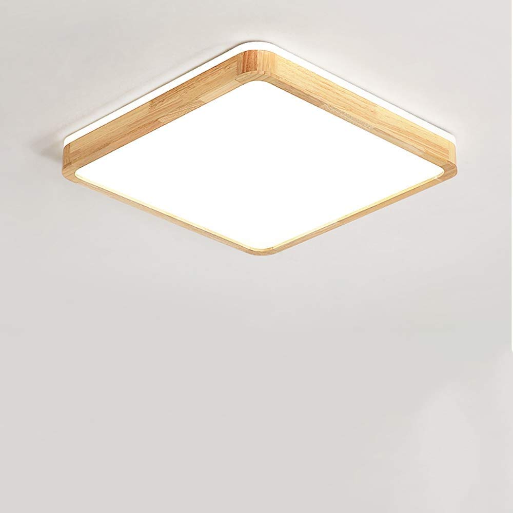 Xungel 16W LED Ceiling Light - Ultra Thin 30CM Square Oak Wood Modern Lighting for Living Room, Bedroom, Study - Energy Efficient & Stylish Home Decor for Cozy Ambiance