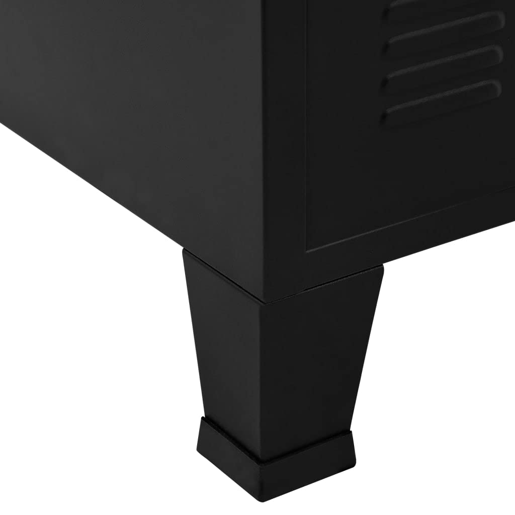 6-Door Black Steel Metal Storage Cabinet - 29.5