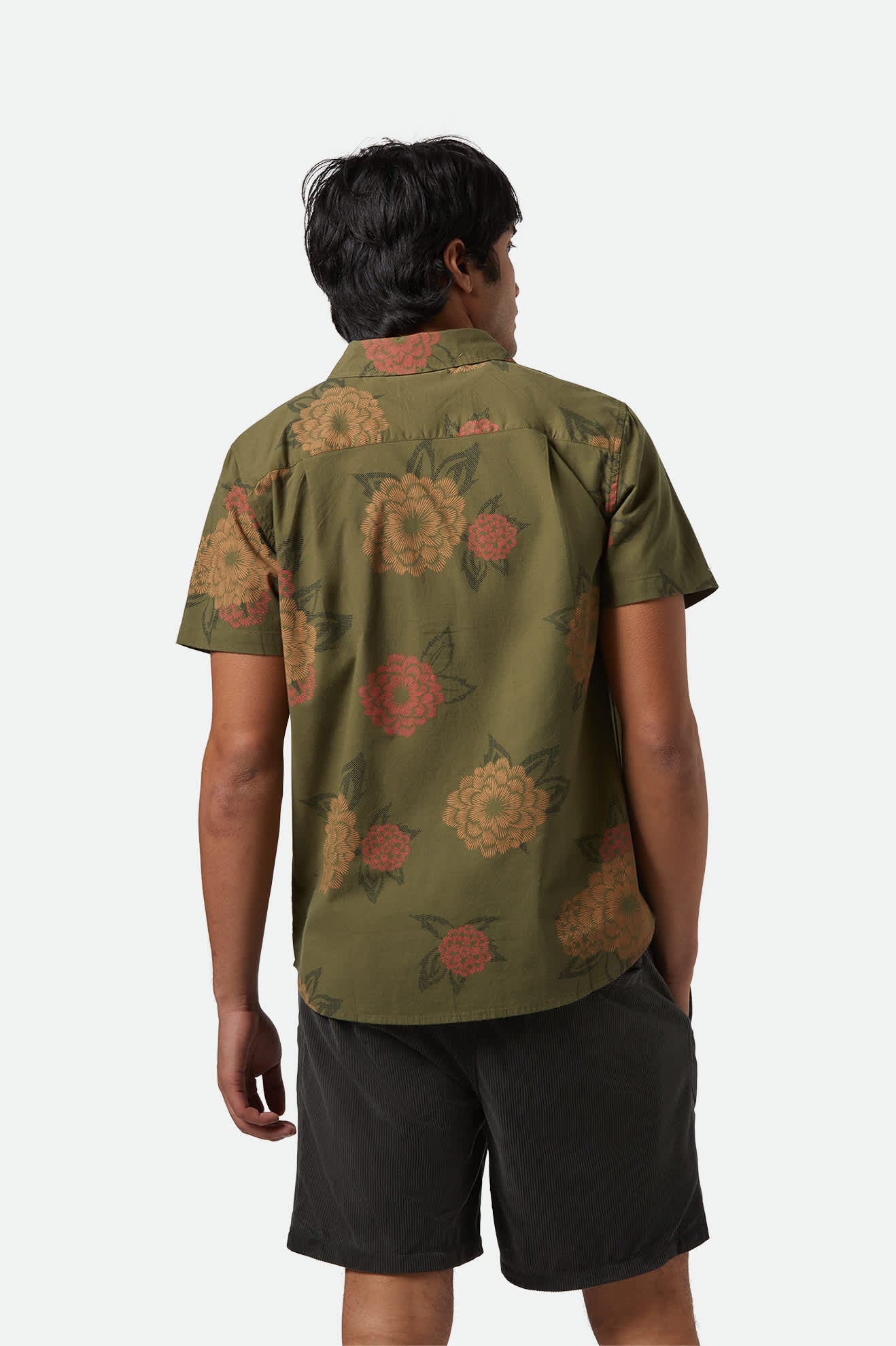 Charter Print Short Sleeve Shirt - Ivy Green Painterly Floral Design | Casual Summer Wear for Men & Women