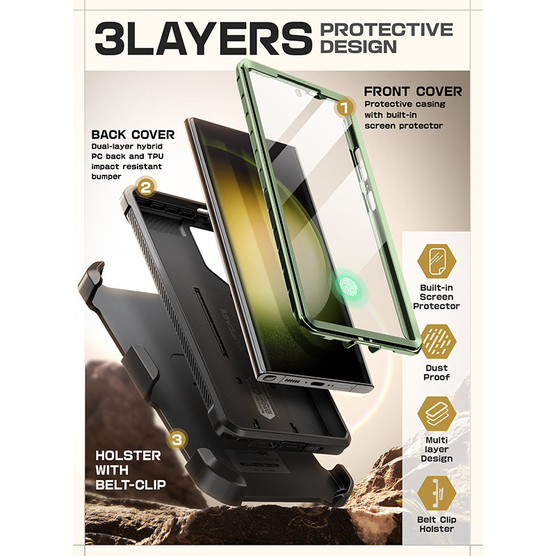 Samsung Galaxy S24 Ultra Unicorn Beetle PRO Rugged Case - Heavy Duty Protective Cover with Kickstand, Shockproof & Military Grade Drop Protection - Perfect for Outdoor, Construction & Extreme Sports Use