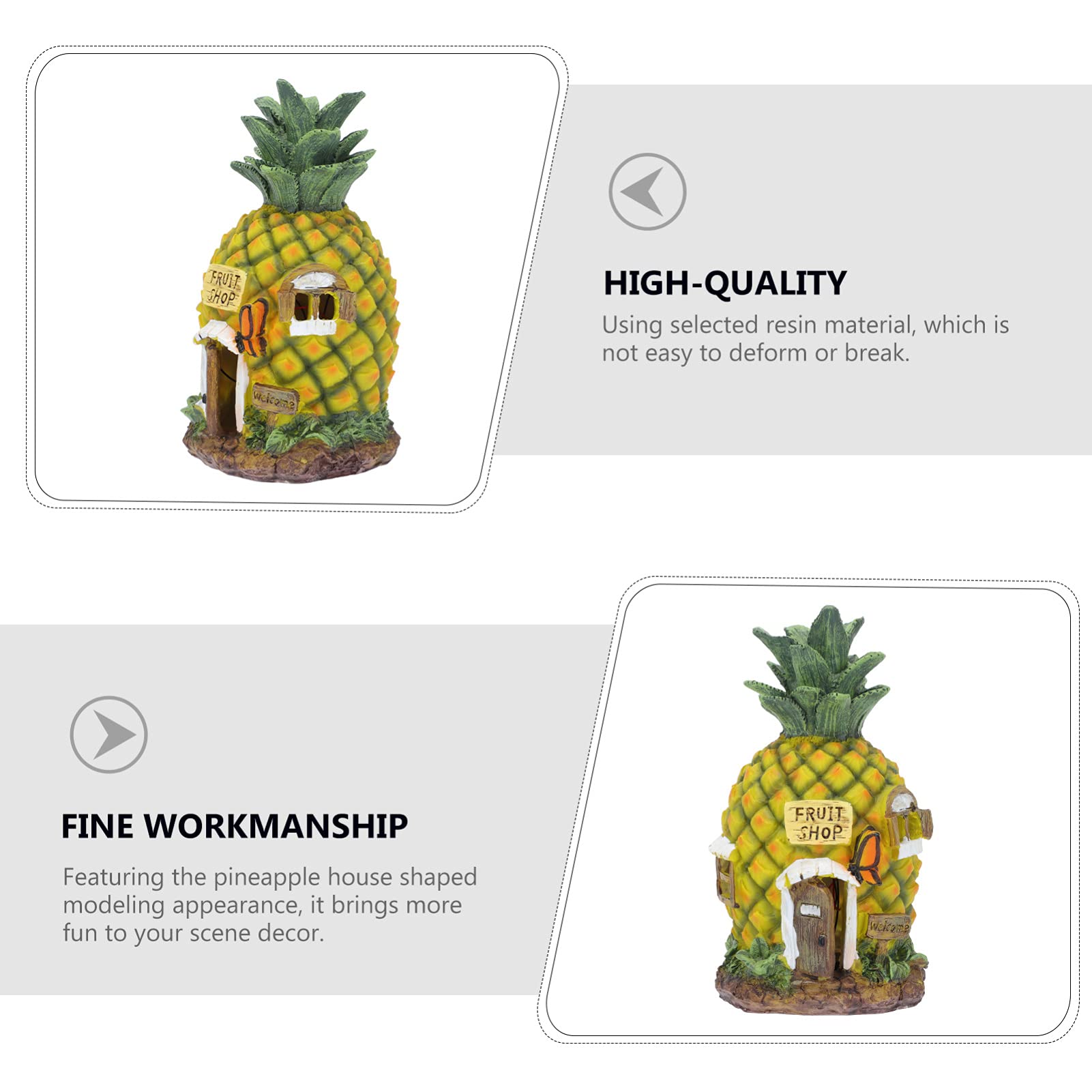 Uonlytech Solar Pineapple LED Garden Light - Waterproof Outdoor Decorative Pathway Lighting with Auto On/Off, Resin Figurine for Yard, Patio, Lawn & Landscape Decoration - Perfect for Garden Parties, Walkways & Nighttime Ambience