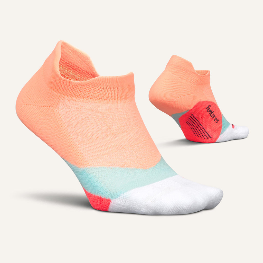 Elite Light Cushion No Show Socks - Vibrant Reef Color - Breathable & Comfortable Invisible Socks for Women & Men - Perfect for Running, Sneakers & Casual Wear