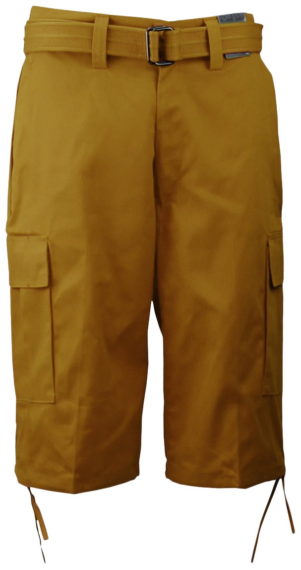Regal Wear Men's Solid Cargo Shorts with Belt - Timber Color - Size 38 - Casual Outdoor & Summer Wear for Hiking, Travel & Everyday Comfort