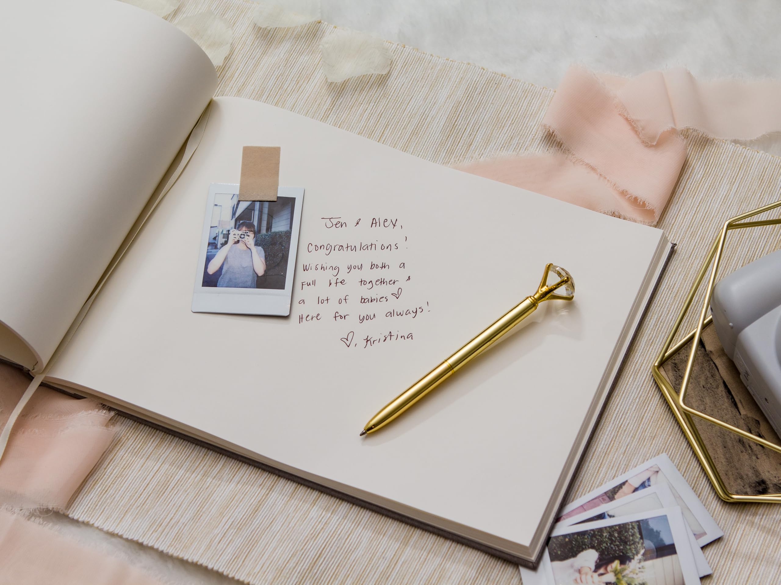 MUJEE Custom Guest Book for Weddings & Events - Personalized Modern Guestbook in Charcoal with Blank Pages for Signing (11.5