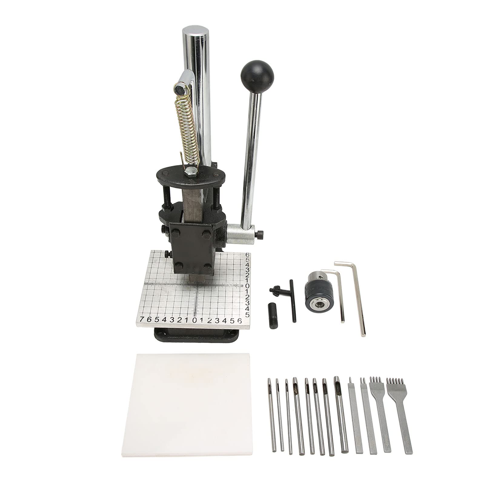 Heavy Duty Cast Iron Hand Press Machine - Manual Punch Tool for Small Parts Processing | DIY Metalworking, Jewelry Making & Craft Projects