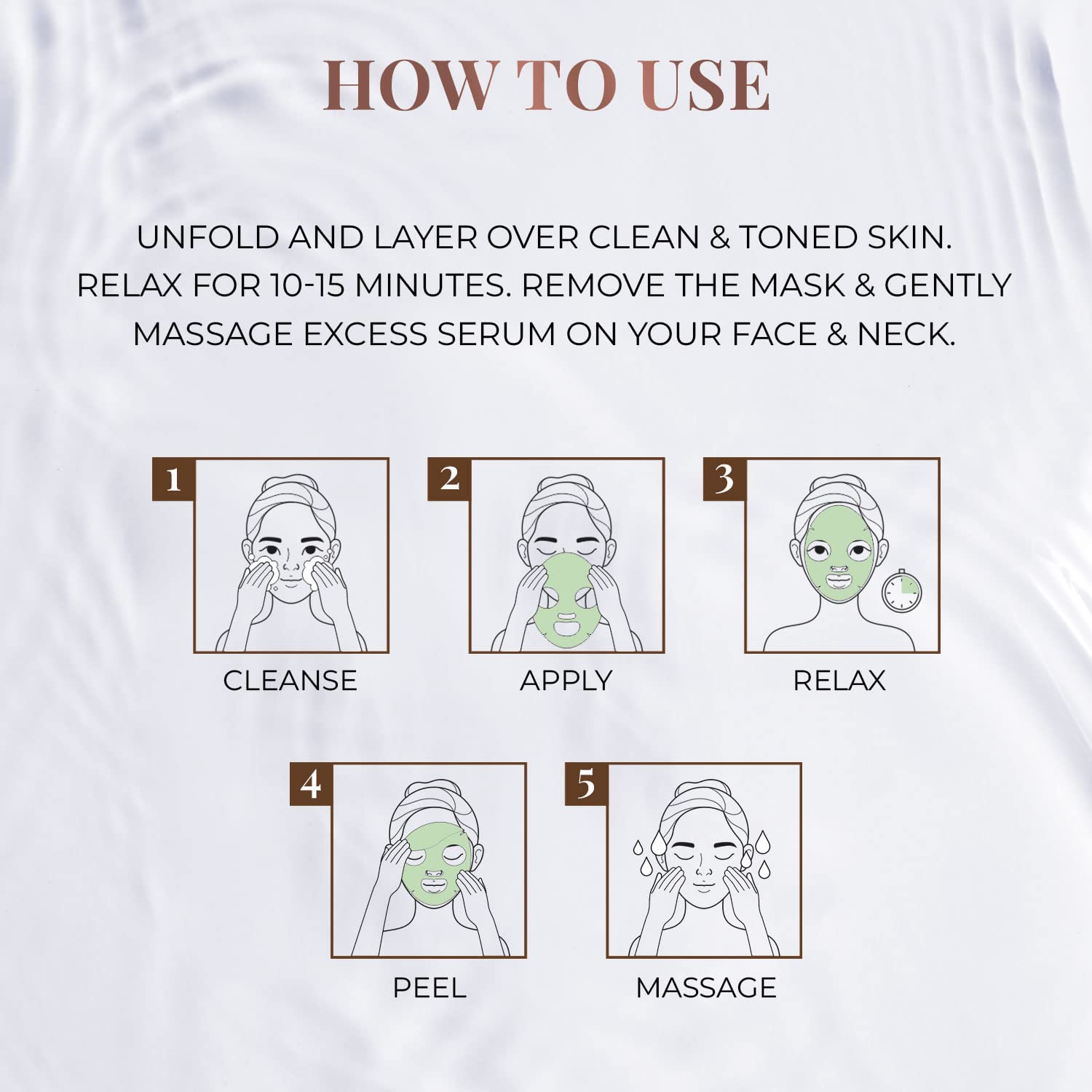 Just Herbs Sheet Mask for Glowing Skin - Green Tea, Mint & Cucumber Facial Serum Masks (20g) | Hydrating & Brightening Face Mask for Spa Day & Self-Care Routine