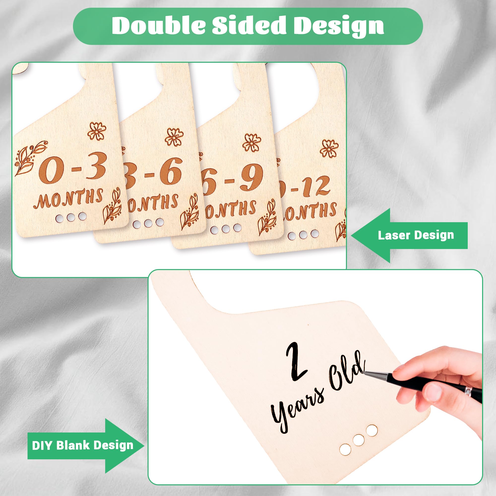 8-Pack Baby Closet Dividers & Clothes Organizer - Newborn to 24 Months Size - Nursery Organization for Infant Clothing (Perfect for Nursery, Baby Shower Gifts & Kids' Wardrobe Organization)