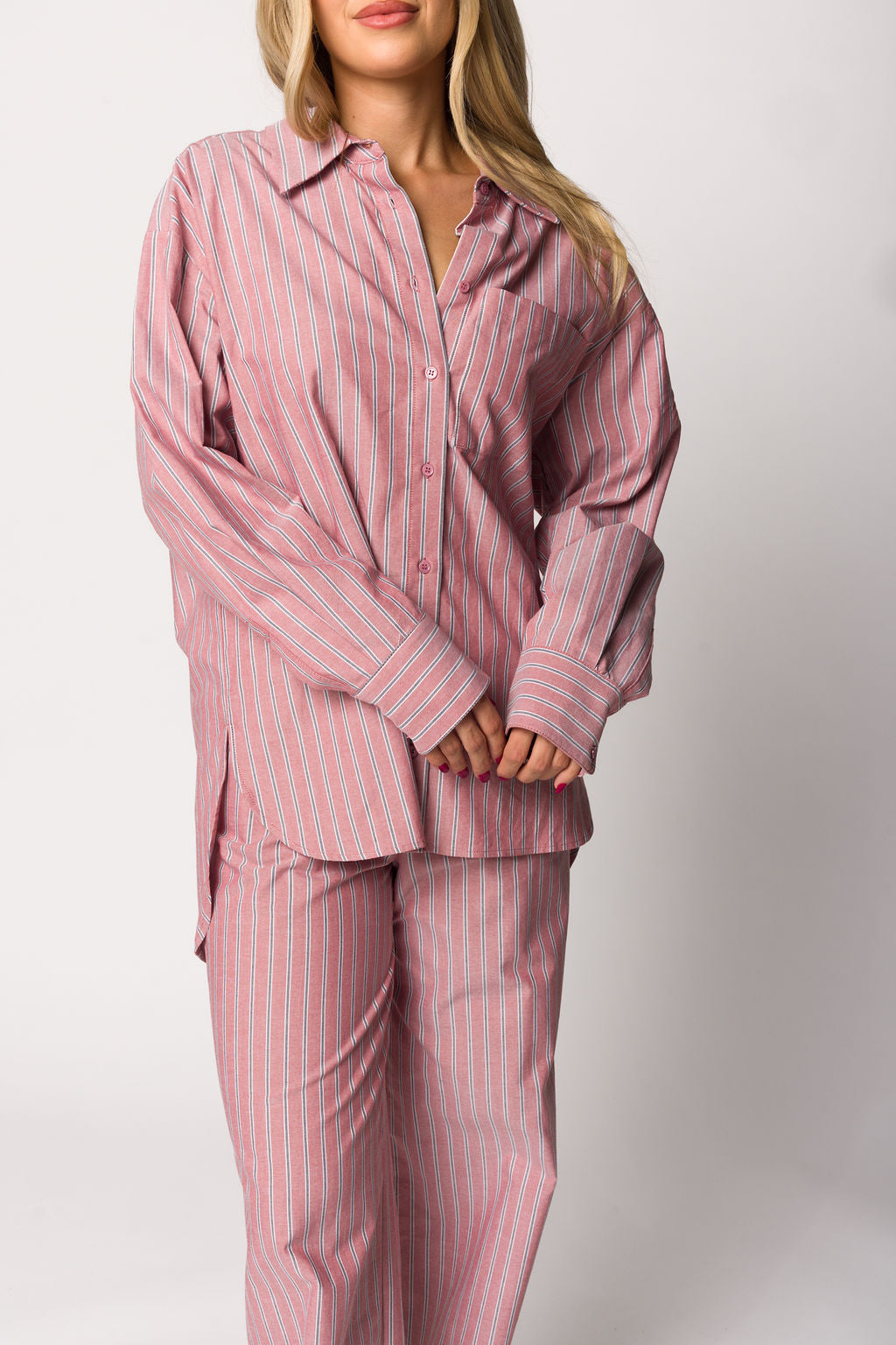 Ex Boyfriend Shirt in Nantucket Stripe - Comfortable Nursing Friendly Button Down Top for Maternity & Casual Wear