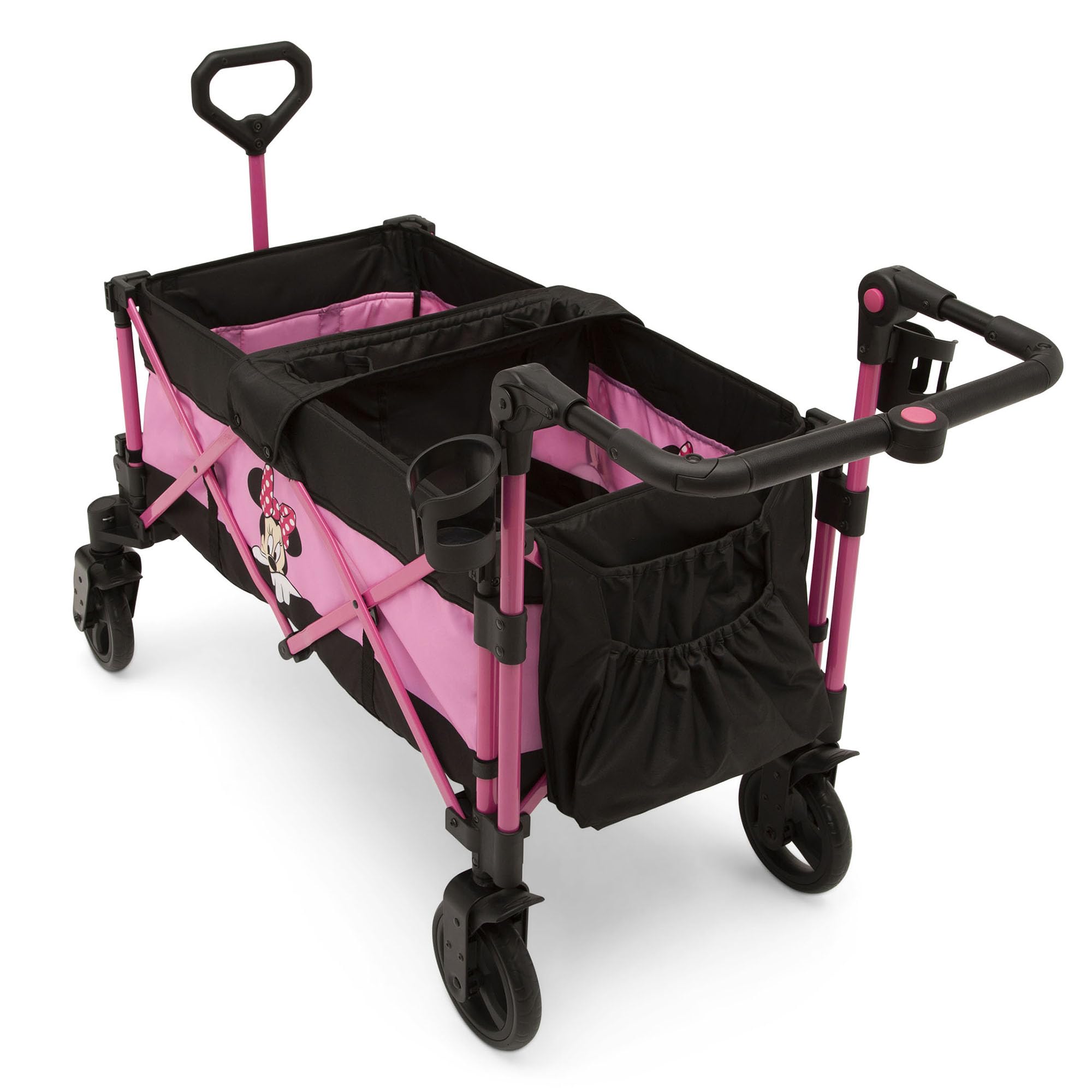 Disney Minnie Mouse Stroller Wagon for Kids by Delta Children - Lightweight Foldable Baby Stroller with Canopy for Outdoor Walks, Shopping & Travel