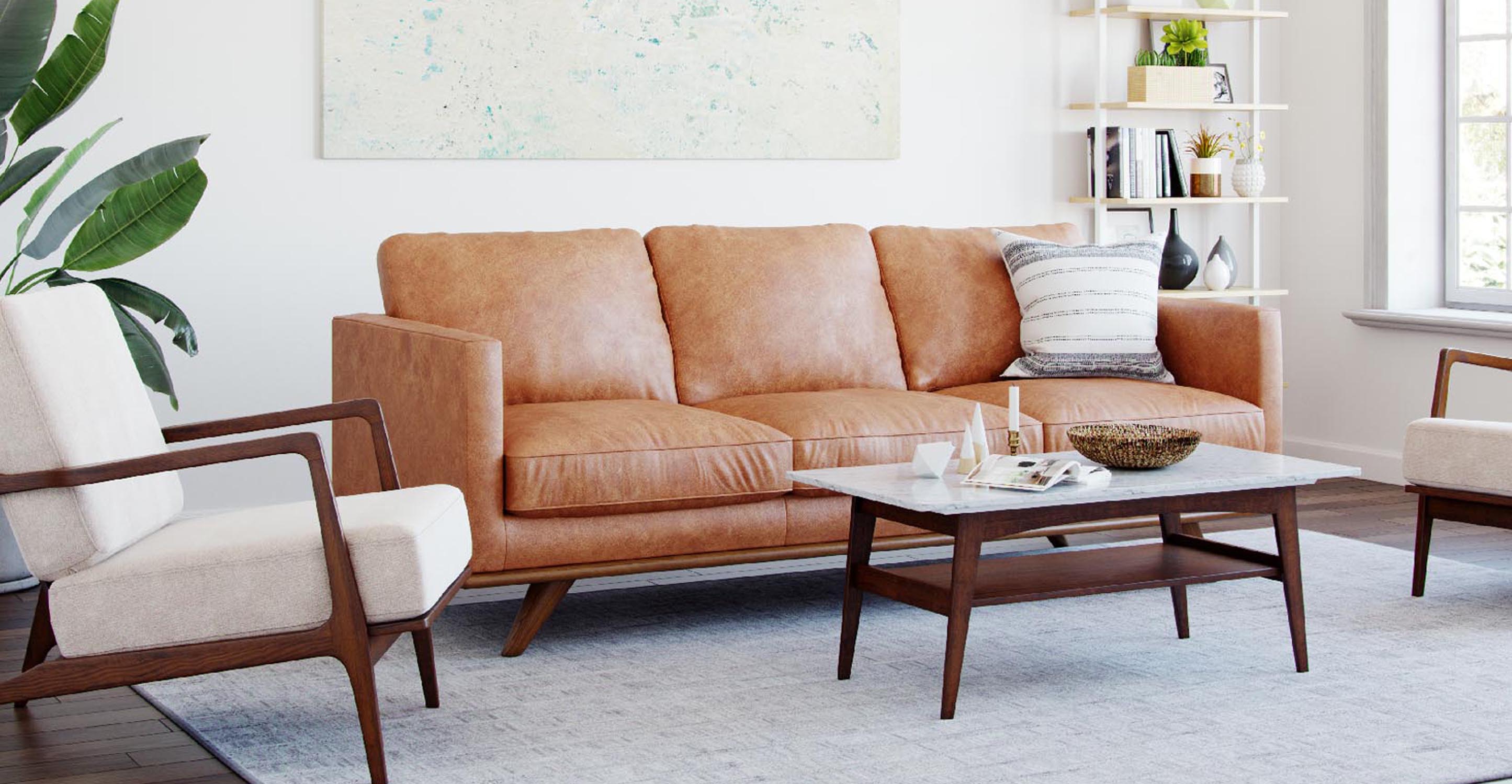 Modern Nolita Sofa - Comfortable Mid-Century Style Couch for Living Room, Lounge & Office - Perfect for Small Spaces & Apartment Decor