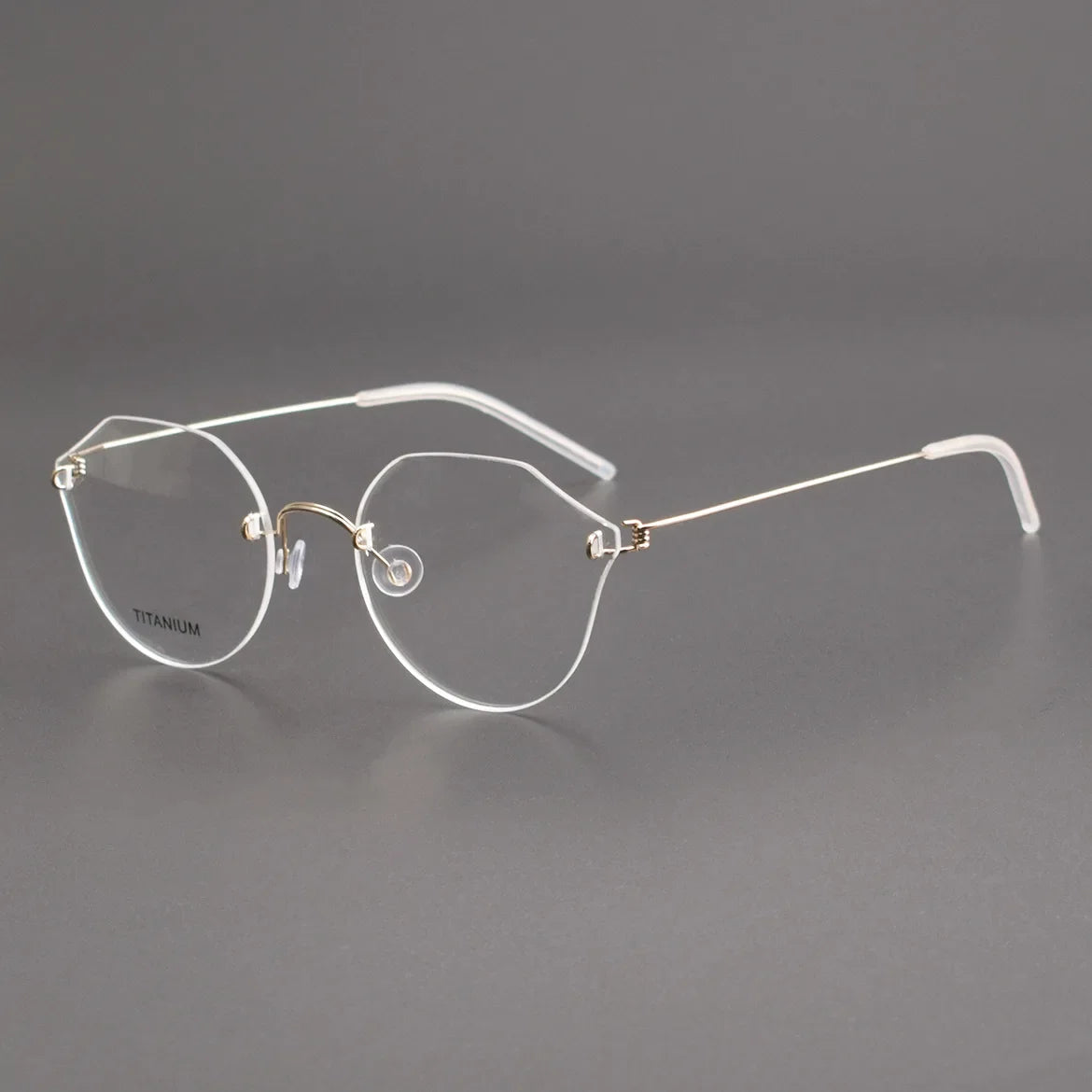 Aror Women's Rimless Flat Top Round Cat Eye Titanium Eyeglasses Frame 2375 - Lightweight & Durable for Reading, Work, and Fashion Accessories