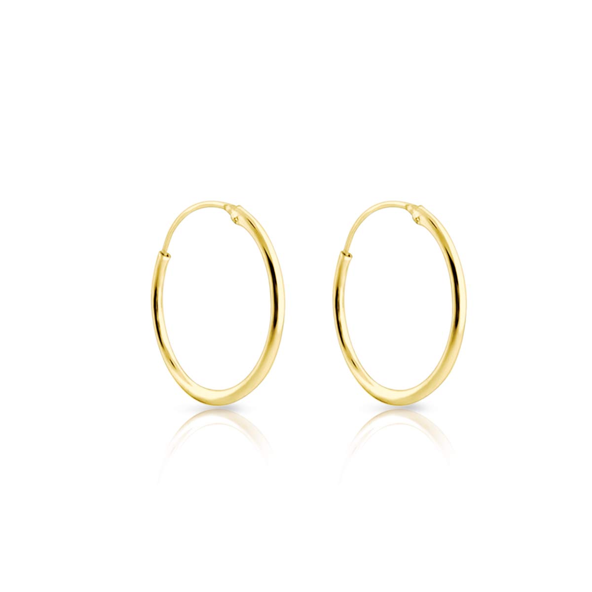 24K Gold Plated 925 Sterling Silver Hoop Earrings for Women - Hypoallergenic Large & Tiny Hoops (8mm-80mm) - Cartilage Rings, Nose Rings & Ear Piercing Jewelry - Perfect for Everyday Wear, Parties & Gifting