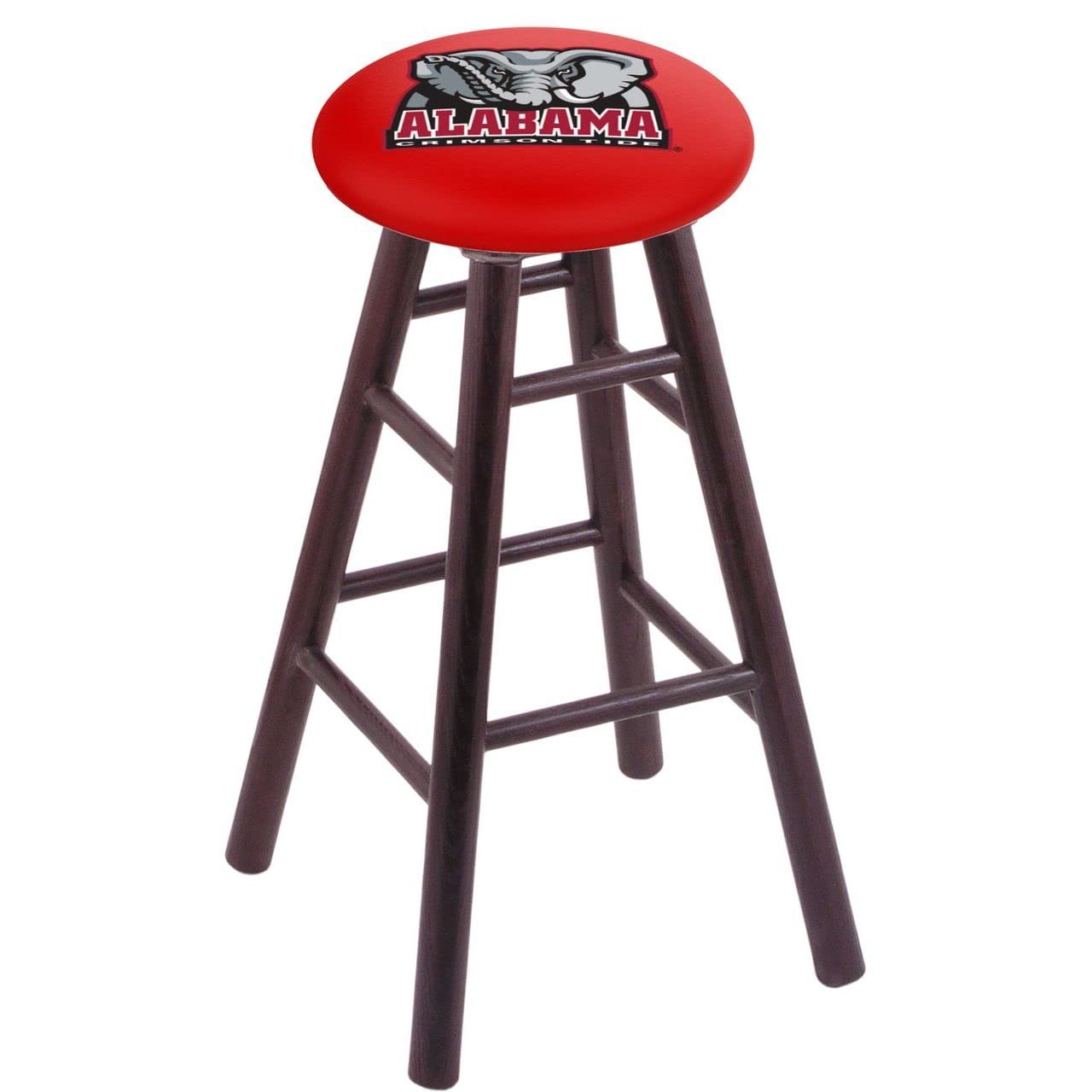 Holland Bar Stool Co. Dark Cherry Oak Bar Stool with Alabama Seat - Rustic Pub Stool for Home Bar, Kitchen Island & Restaurant Use