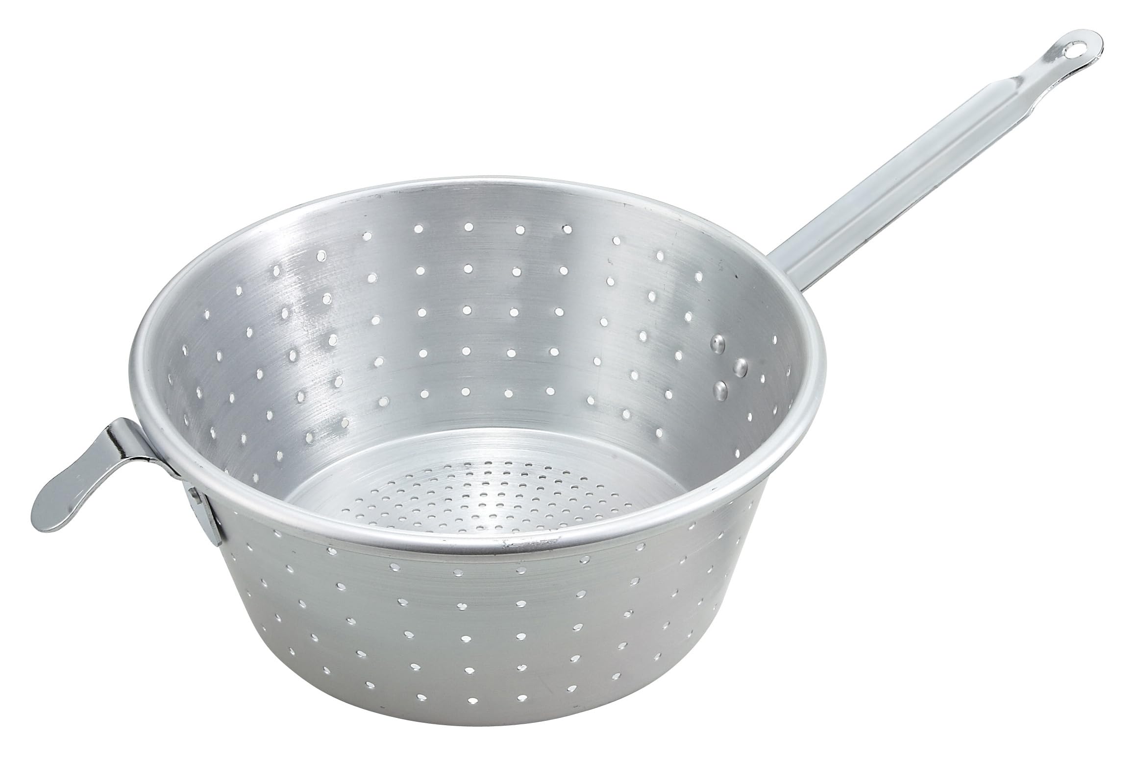 Winco 10-Inch Aluminum Spaghetti Strainer - Medium Size Pasta Colander for Kitchen, Cooking & Draining Pasta, Vegetables & Fruits - Durable & Lightweight