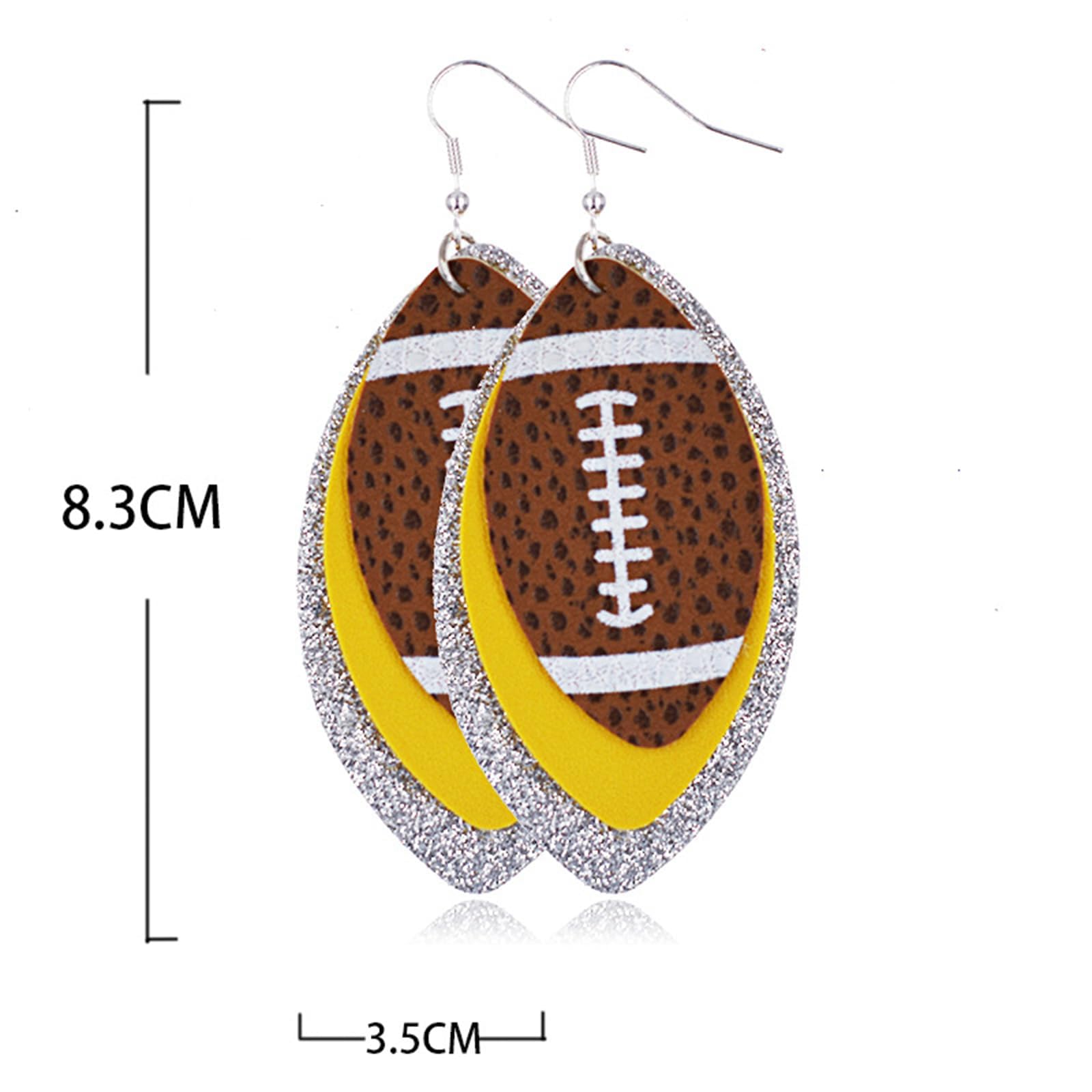 Stylish Football Stud Earrings for Women - Cute Beaded Sports Jewelry Gift for Female Athletes & Football Fans - Perfect for Game Day, Parties & Casual Wear