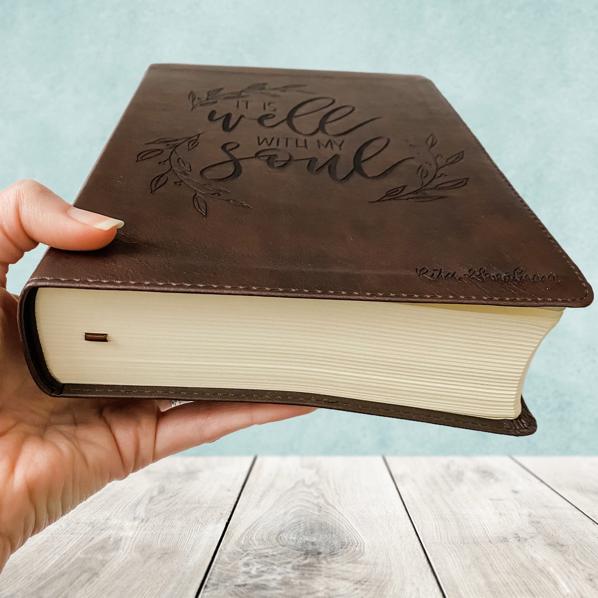 Hand Lettered & Laser Engraved ESV Journaling Bible with Custom Name - Personalized Christian Wedding Gift for Brides, Grooms & Couples - Perfect for Bible Study, Wedding Ceremonies & Anniversary Celebrations