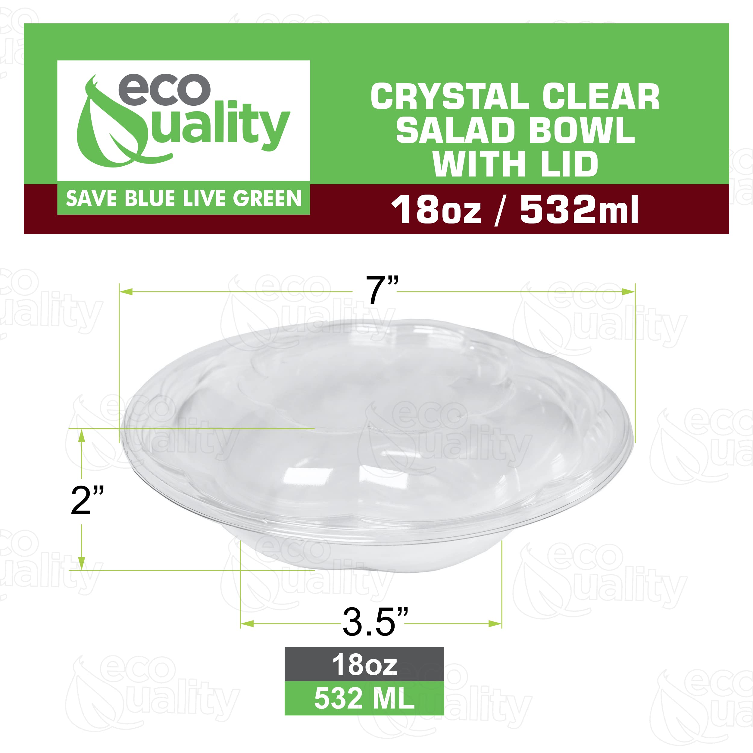 18oz Clear Disposable Salad Bowls with Lids (300 Pack) - BPA-Free Plastic Food Containers for Meal Prep, Lunch To-Go, Salads, Fruits & Snacks | Airtight & Leak Proof | Perfect for Picnics, Parties, Office Lunches & Takeout