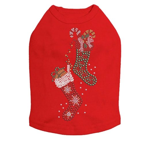 Christmas Stockings for Dogs - Festive Holiday Pet Tank Tops in Multiple Colors - Perfect for Christmas Photos & Pet Parties