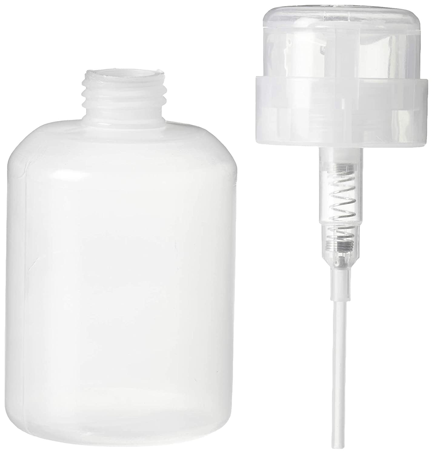 2pcs Lockable Push Down Nail Polish Remover Pump Dispenser Bottles - Empty Refillable Liquid Container for Nail Art, Makeup & Salon Use | Perfect for Acetone, Polish Remover & Beauty Liquids Storage
