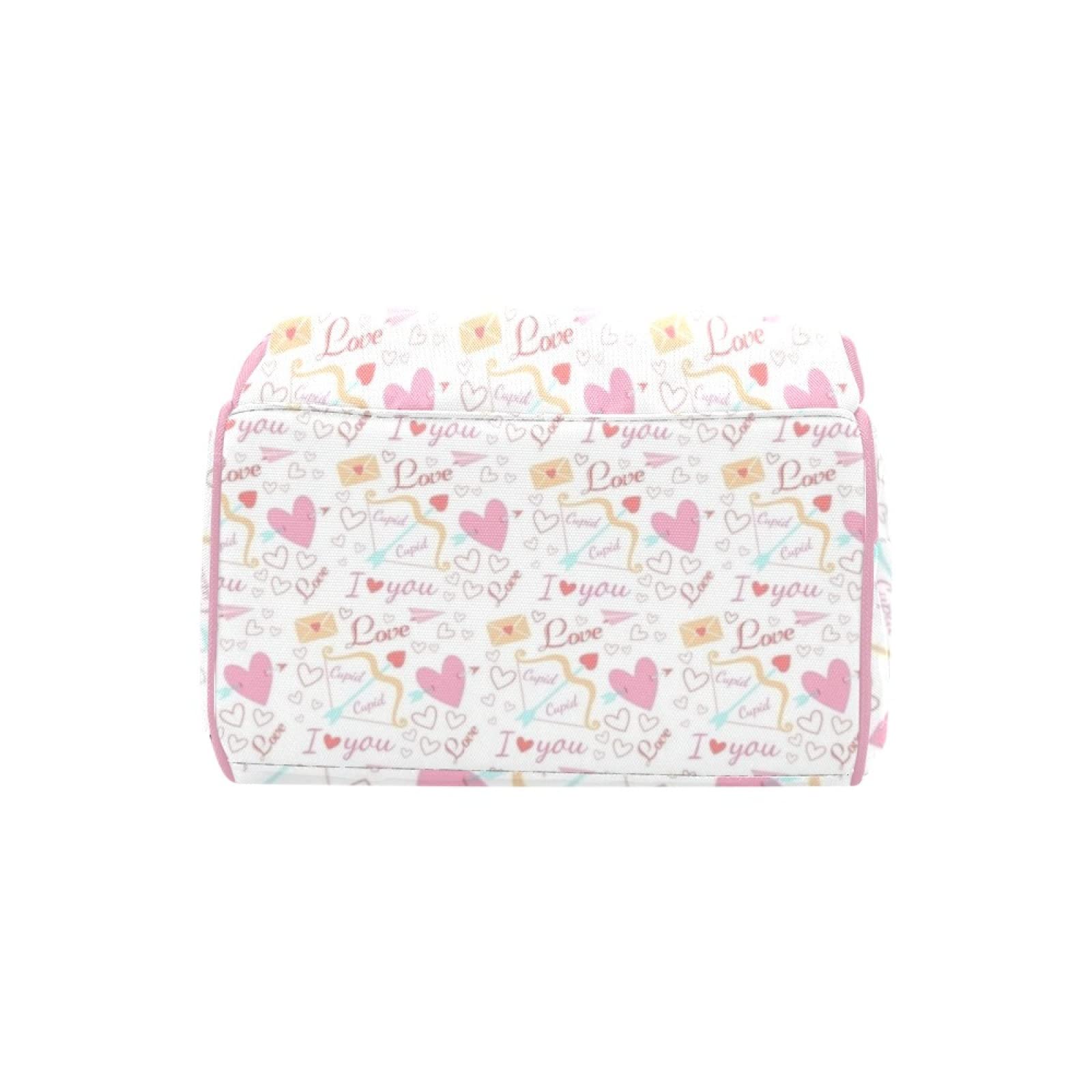 Custom Personalized Mommy Nursing Backpack - Pink Love Cupid Arrow Diaper Bag for Baby Girls | Perfect for Travel, Daycare & On-the-Go Parents
