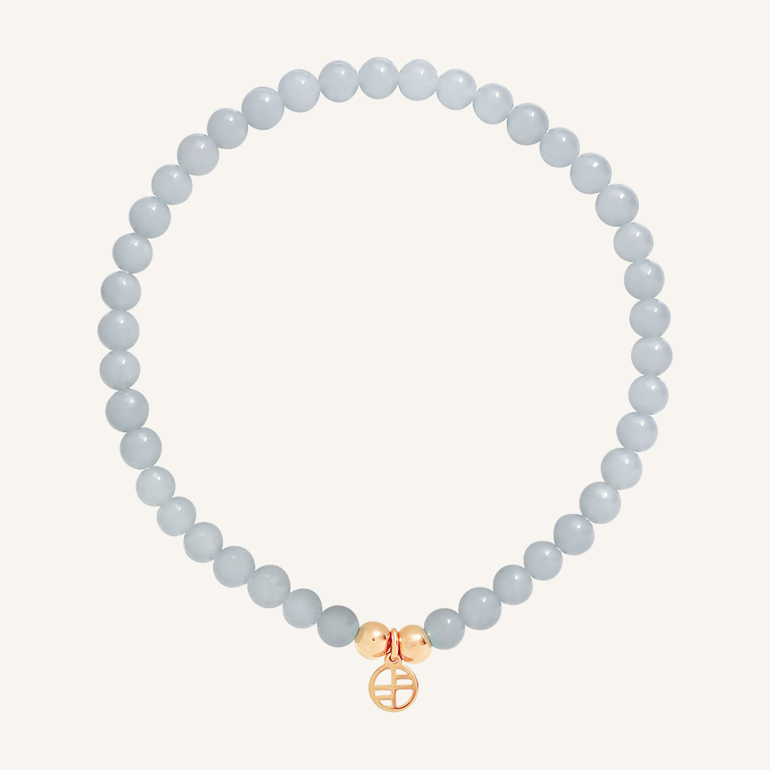 Angelite Lumier Bracelet - Stone of Connection & Communication - Healing Crystal Jewelry for Stress Relief & Emotional Balance - Perfect for Meditation, Yoga & Spiritual Healing
