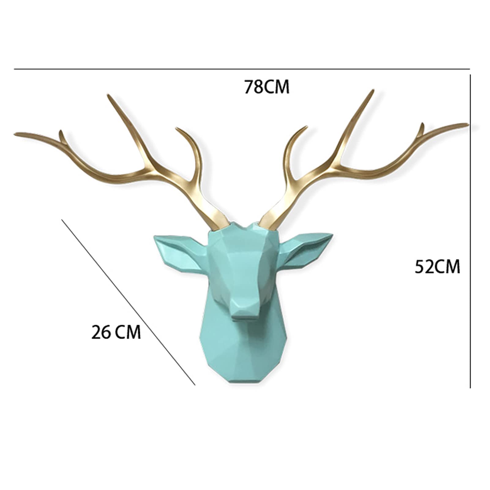Stylish Geometric Deer Head Wall Art - Modern Faux Taxidermy Resin Decor with Antlers for Home, Living Room, Bedroom & Hotel - Perfect for Rustic, Farmhouse or Contemporary Interior Design