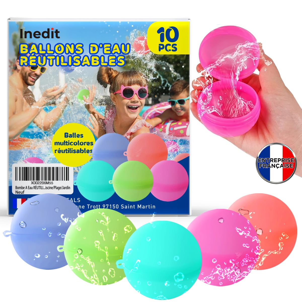 Reusable Water Bomb Set – 10 Quick-Fill Water Bombs for Epic Pool, Beach, Garden, and Backyard Water Battles