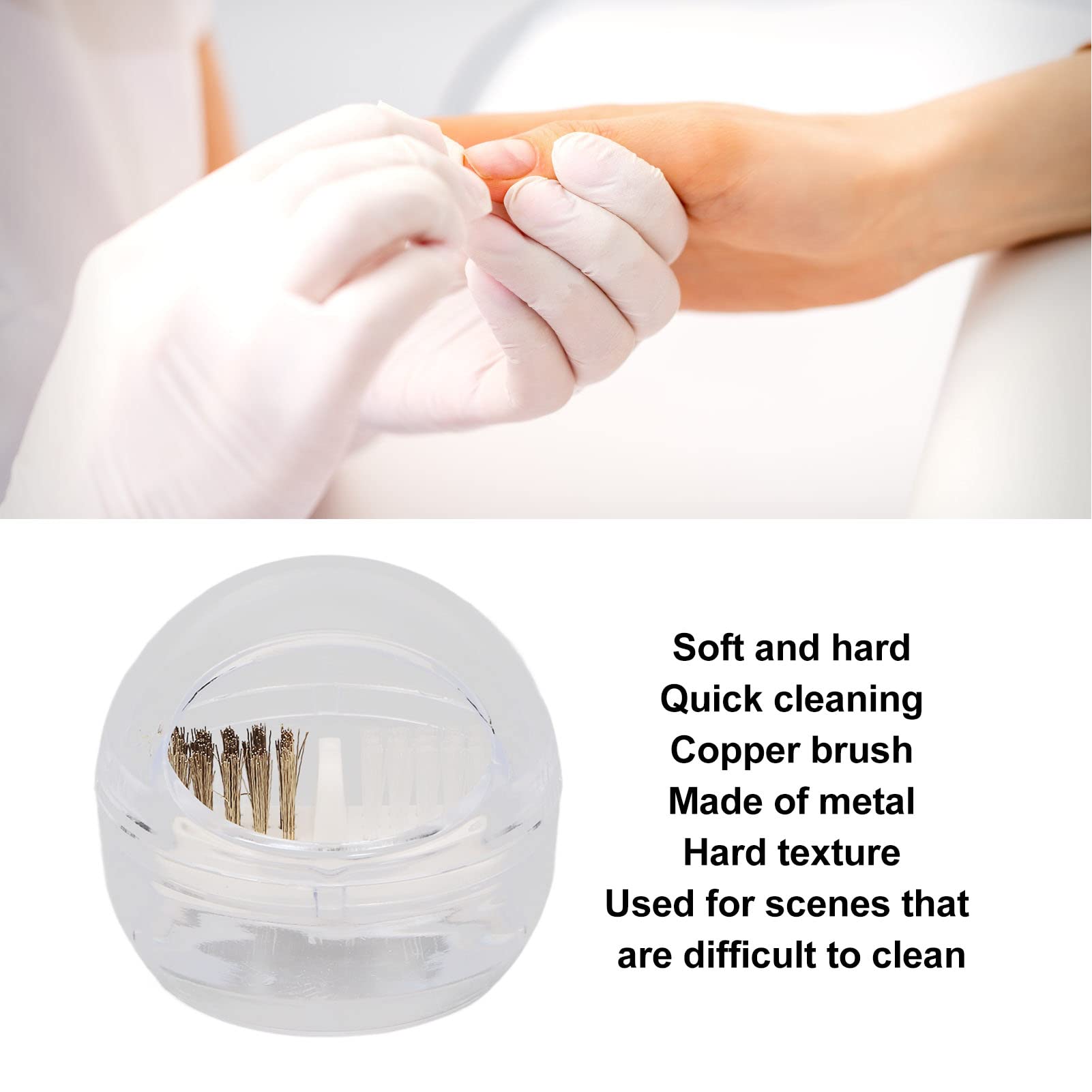 EXCLUZO Nail Tips Cleaning Box - Transparent Brush Organizer for Home & Salon Use