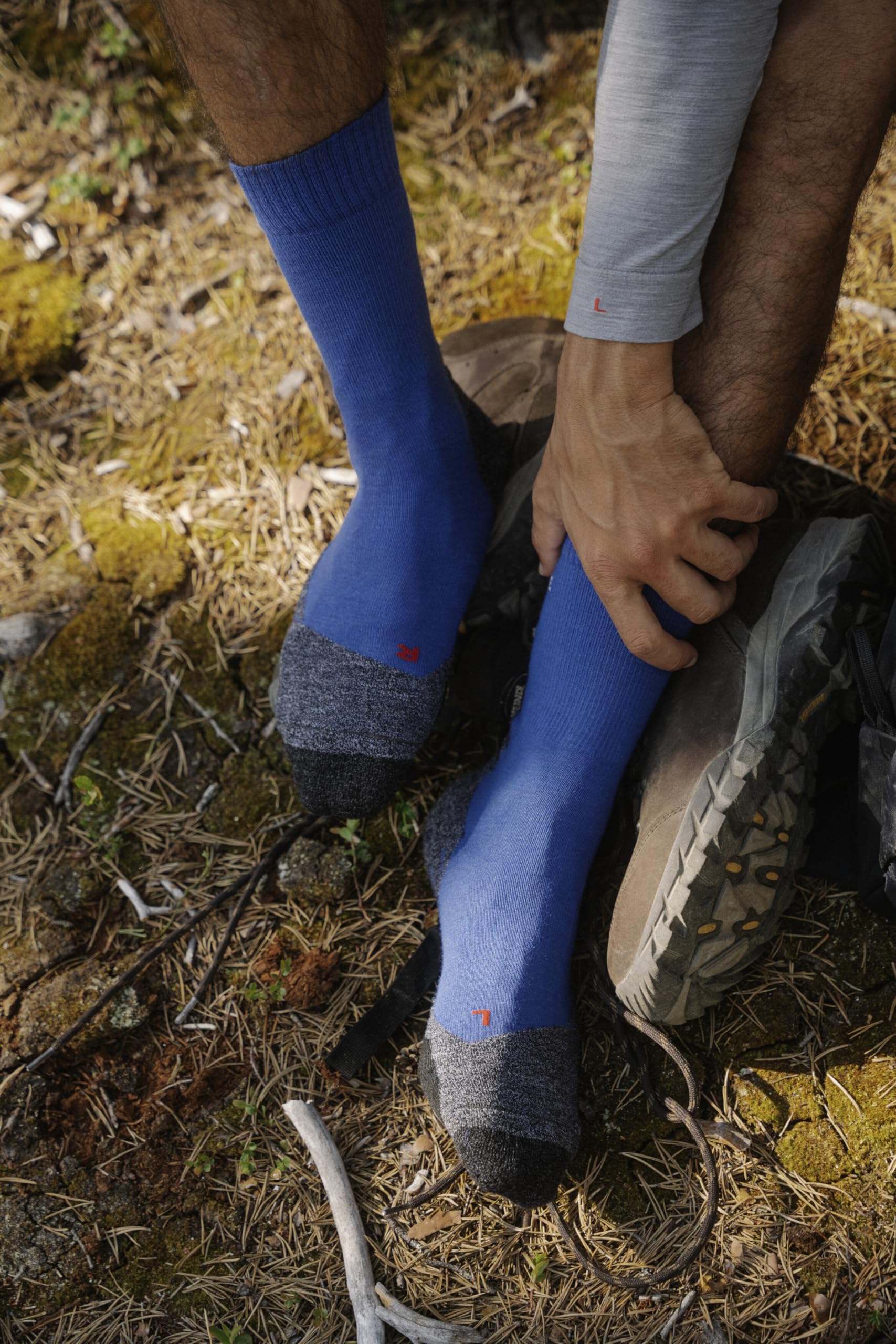 Falke Men's Trekking 2 Hiking Socks - Yves Blue - Large Size - Durable & Comfortable for Outdoor Adventures, Camping & Backpacking