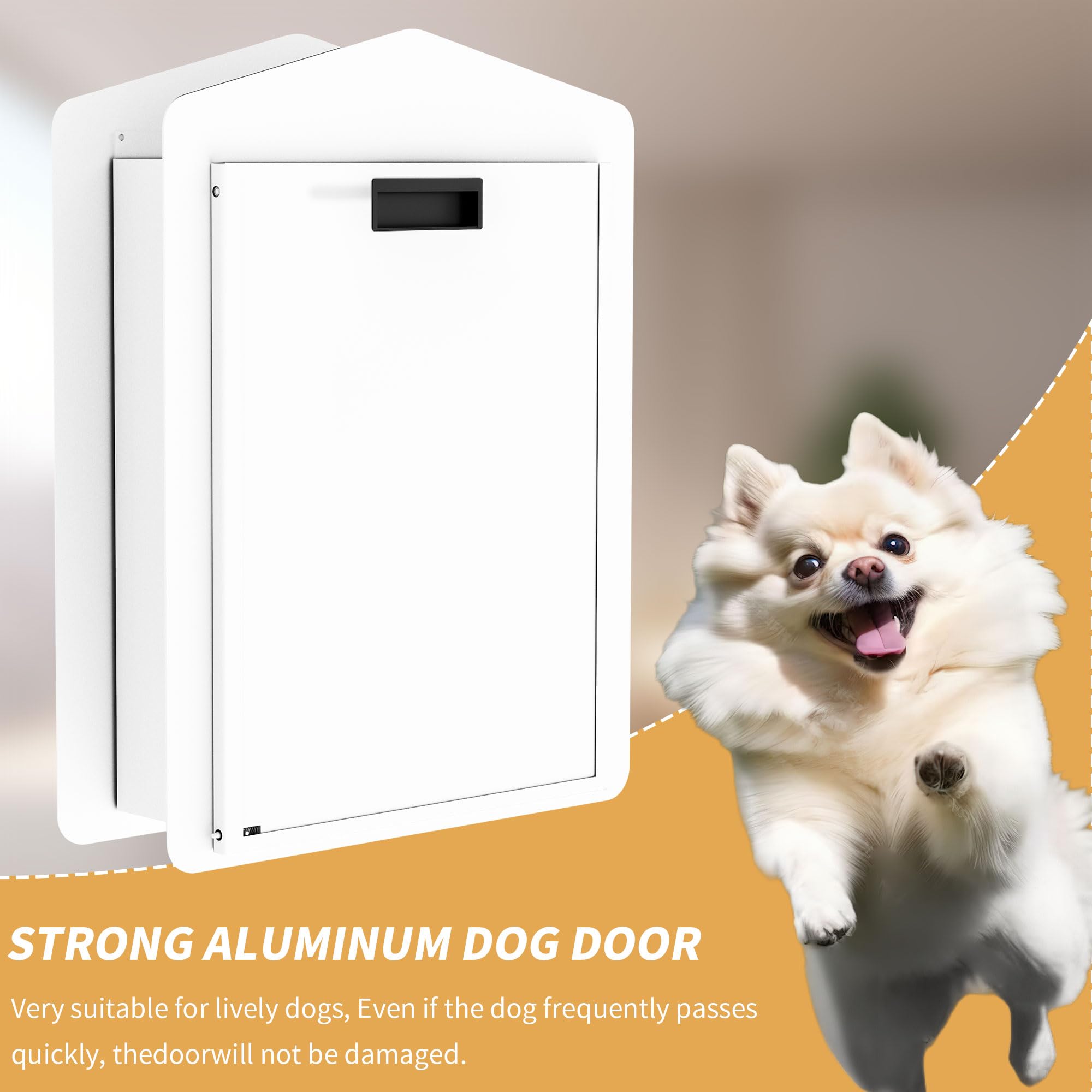 Double-Flap Pet Door for Wall and Door - Adjustable Small Pet Door with Lock & Closing Panel for Dogs & Cats Under 12 lbs - Perfect for Indoor/Outdoor Access, Home Security & Easy Pet Training