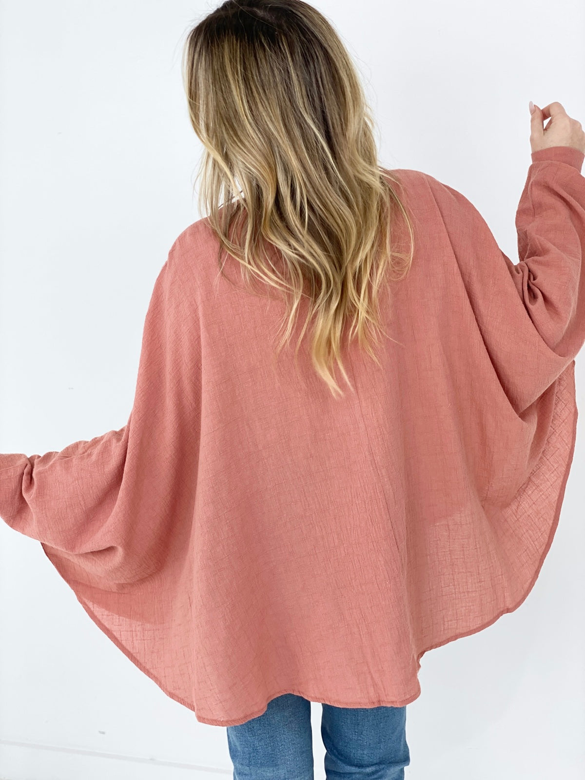 Stylish Oversized Cotton Linen Top for Women - Comfortable Textured Blouse for Casual Wear, Work & Travel