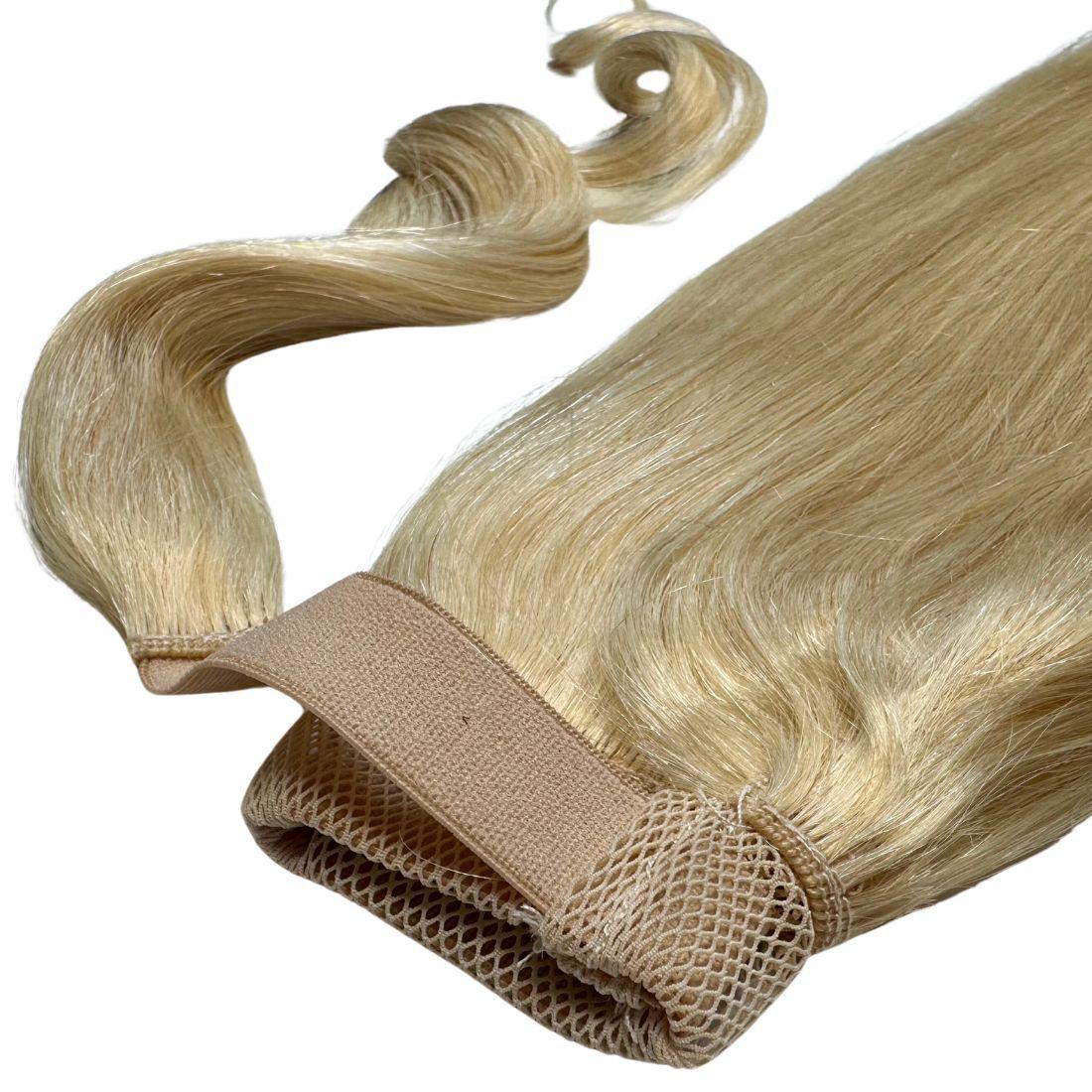 Bleach Blonde 100% Human Hair Ponytail Extension - Natural Looking Clip-in Hairpiece for Women, Perfect for Parties, Weddings & Daily Styling