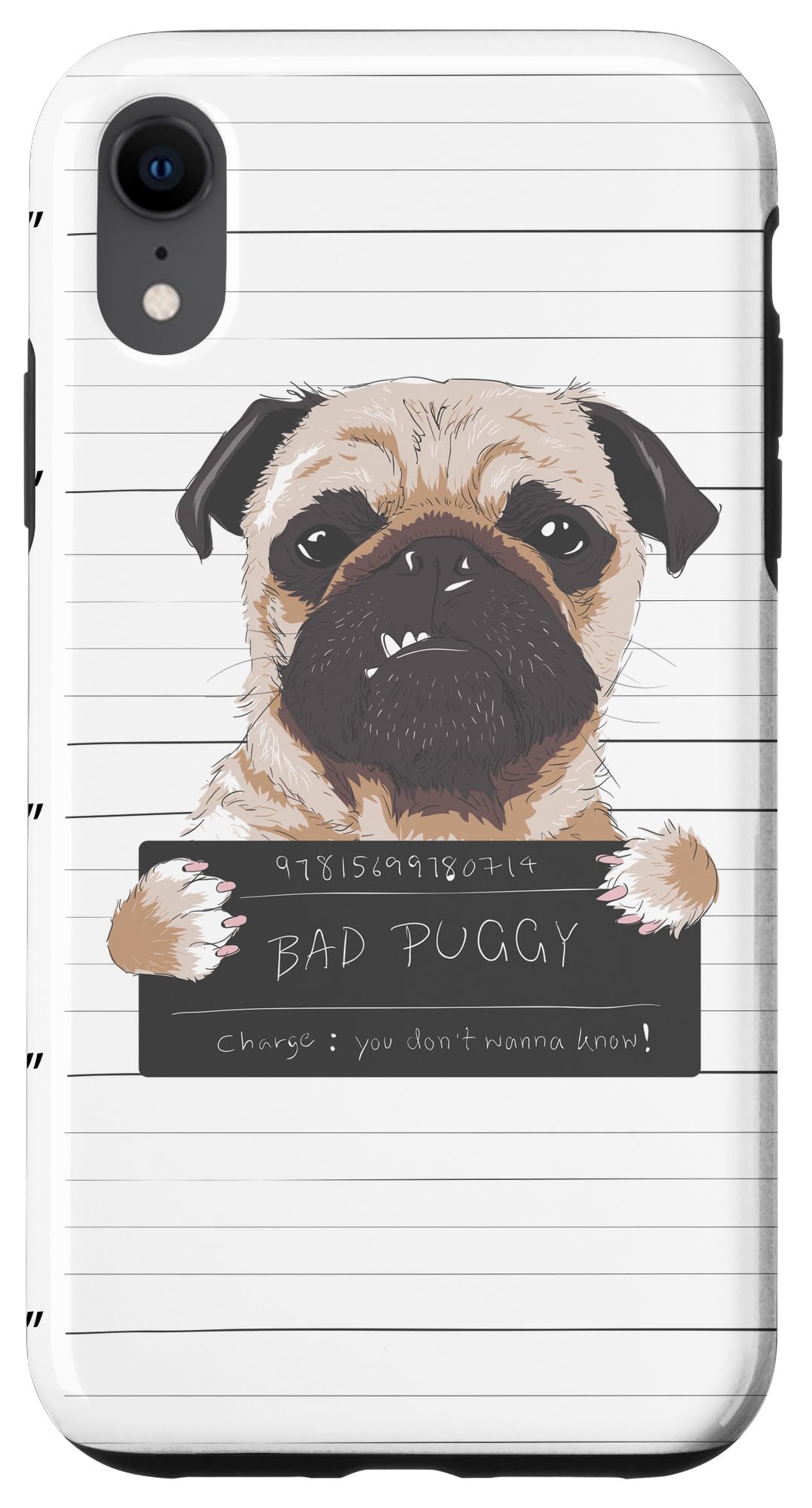 iPhone XR Case - Cute Pug Gangster Design for Dog Lovers | Perfect Gift for Pug Owners & Dog Breed Enthusiasts | Durable Protective Cover for Everyday Use