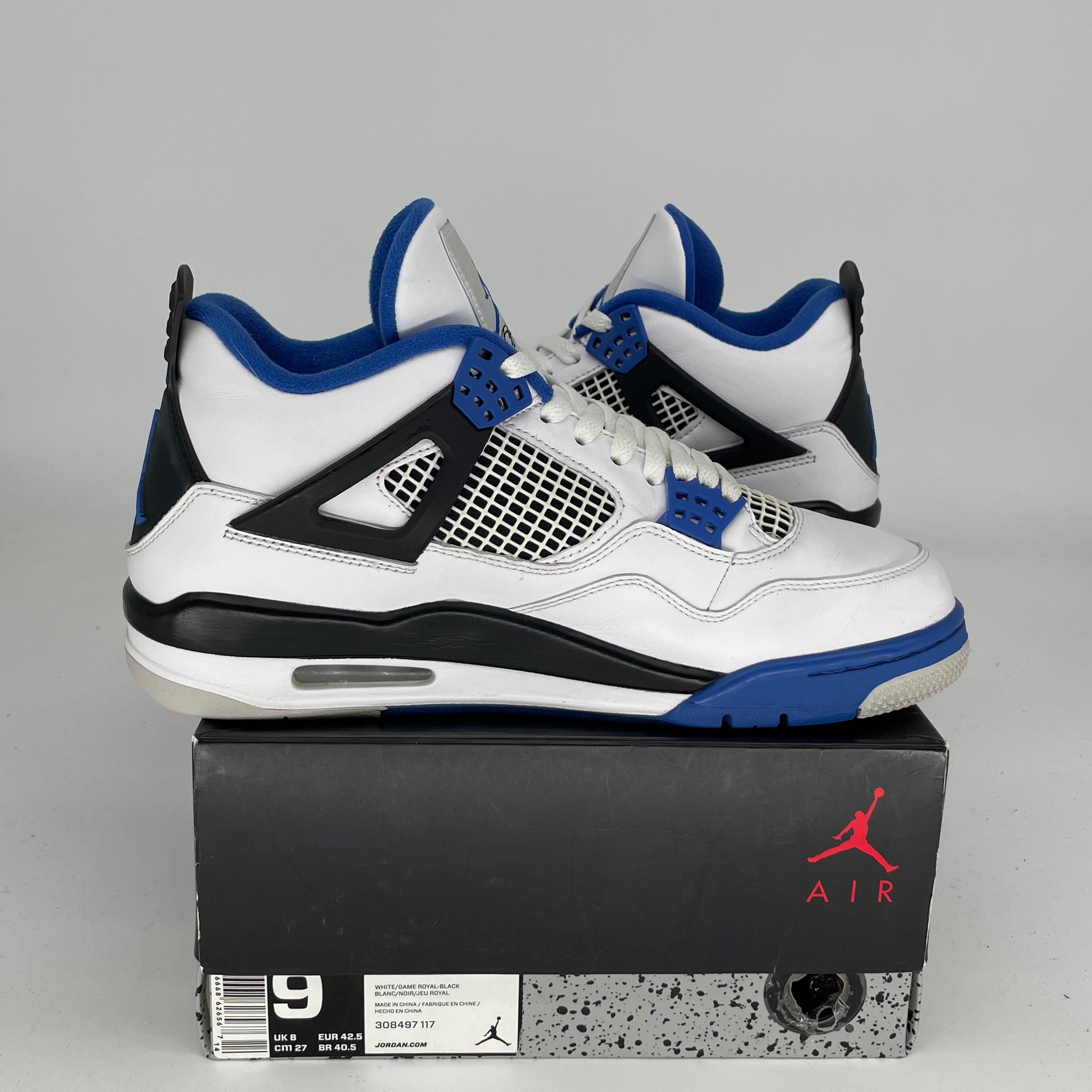 AIR JORDAN 4 MOTORSPORTS Sneakers Men's Size 9 - White/Black/Red Retro Basketball Shoes 308497-117 | Authentic Retro Jordans for Sports, Streetwear & Sneaker Collection