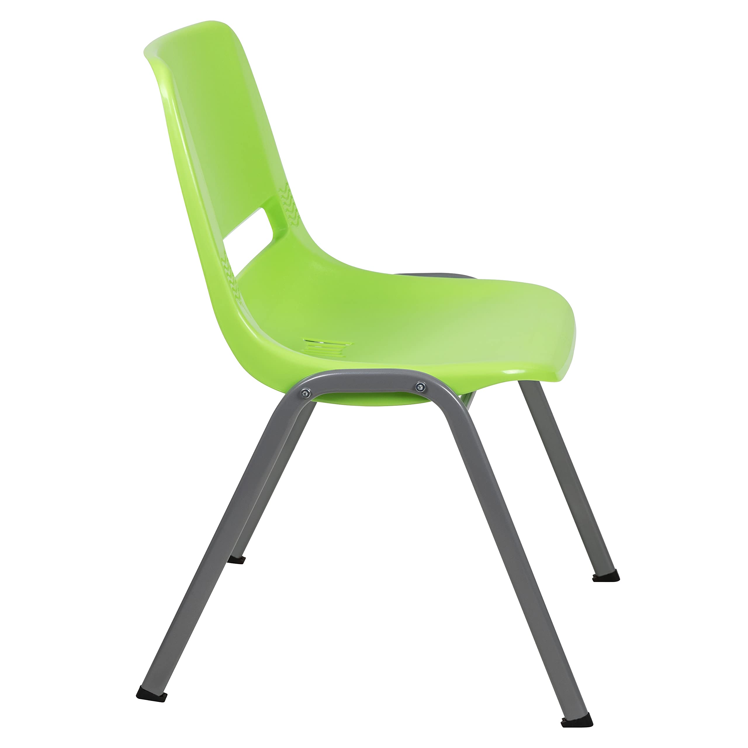 5 Pack Green Ergonomic Shell Stackable Chairs for Students - Comfortable Classroom, Office & Guest Seating - Perfect for Schools, Meetings & Events